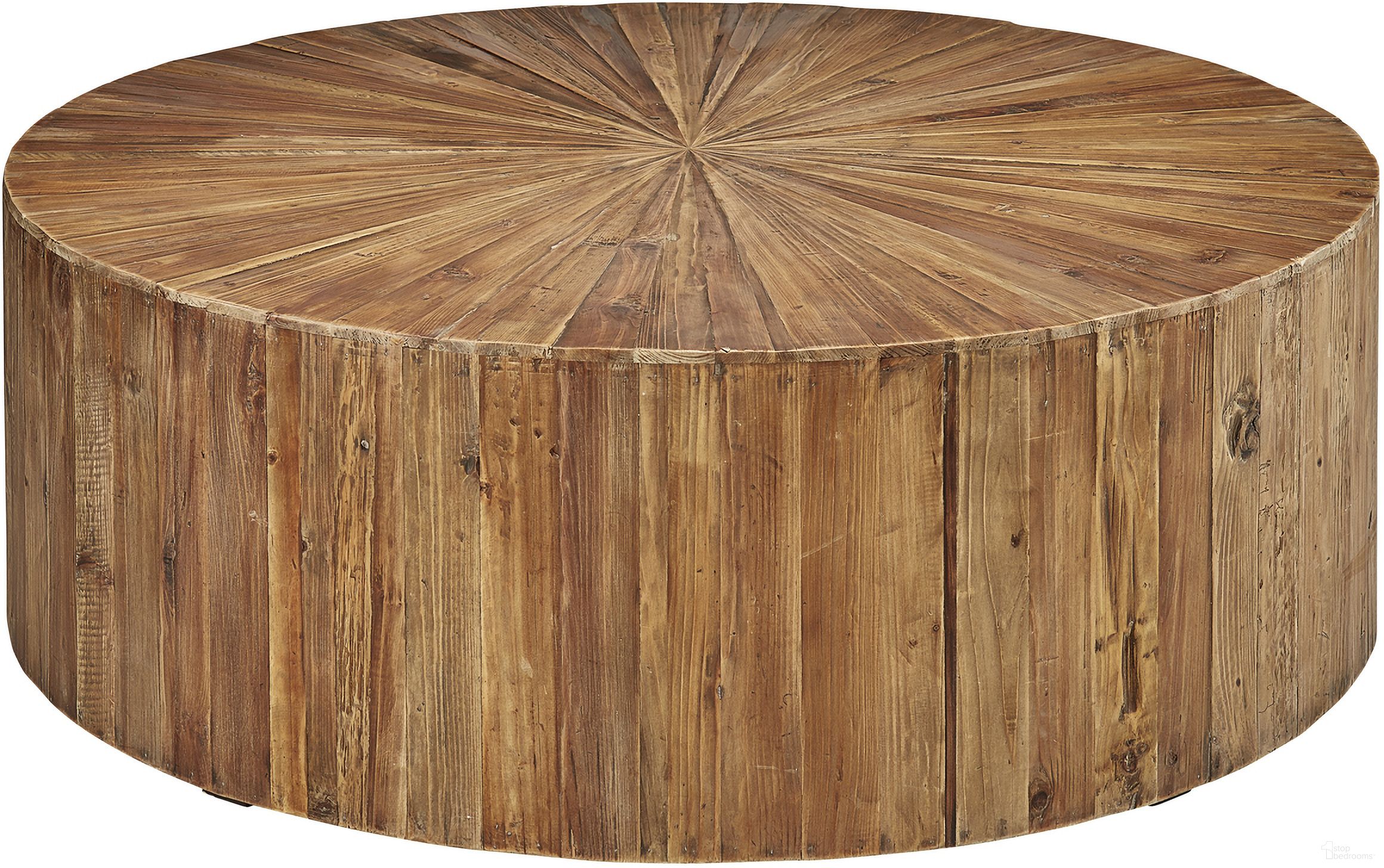 The appearance of Sunburst Coffee Table designed by Furniture Classics in the transitional interior design. This sunburst piece of furniture  was selected by 1StopBedrooms from Sunburst Collection to add a touch of cosiness and style into your home. Sku: 20-033. Material: Reclaimed Pine.