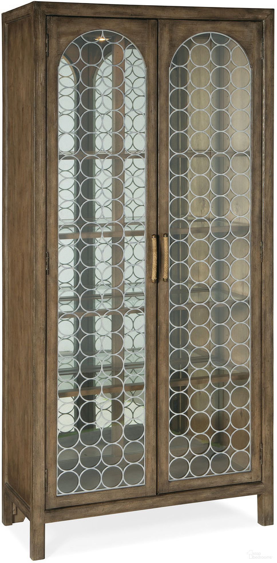 The appearance of Sundance Display Cabinet designed by Hooker in the transitional interior design. This dark wood piece of furniture was selected by 1StopBedrooms from Sundance Collection to add a touch of cosiness and style into your home. Sku: 6015-75906-89. Material: Veneer.