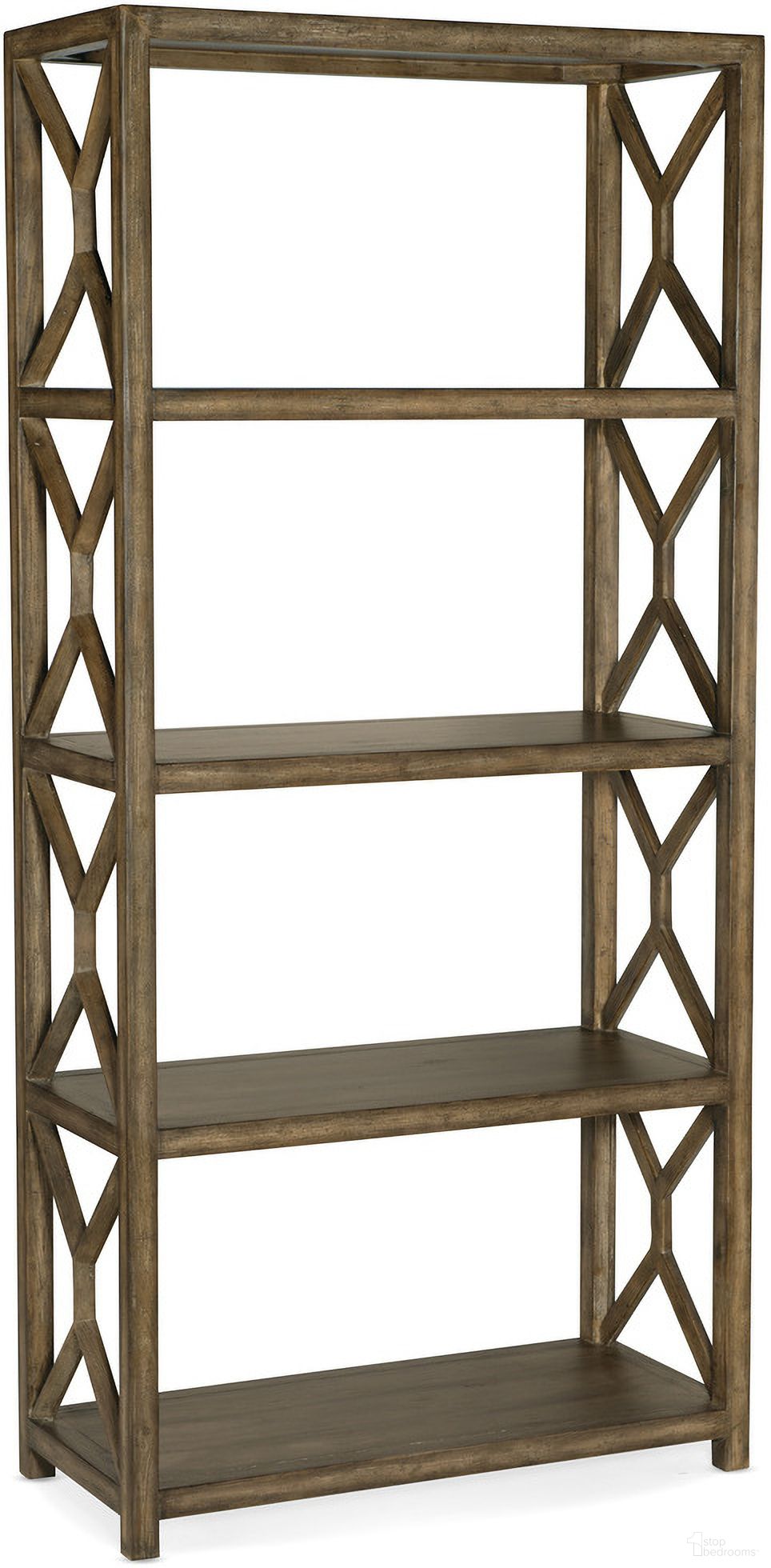 The appearance of Sundance Etagere designed by Hooker in the transitional interior design. This dark wood piece of furniture  was selected by 1StopBedrooms from Sundance Collection to add a touch of cosiness and style into your home. Sku: 6015-10443-89. Material: Veneer.