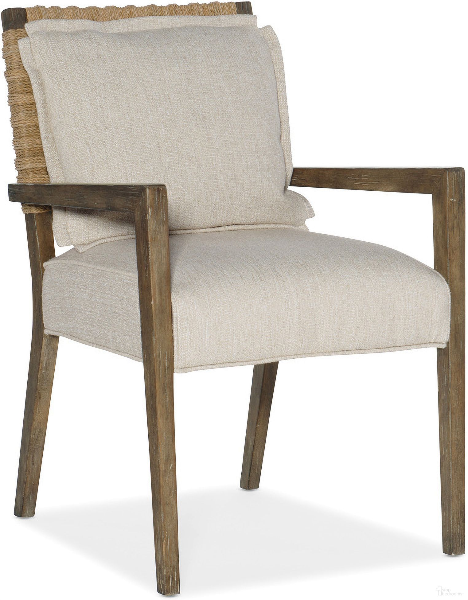 The appearance of Sundance Woven Back Arm Chair set of 2 designed by Hooker in the transitional interior design. This beige piece of furniture was selected by 1StopBedrooms from Sundance Collection to add a touch of cosiness and style into your home. Sku: 6015-75301-89. Material: Fabric. Chair Type: Arm Chair.