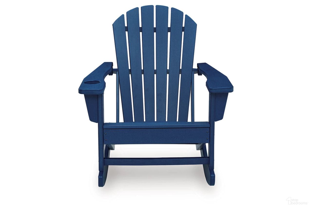 The appearance of Sundown Treasure Outdoor Rocking Chair In Blue designed by Signature Design by Ashley in the modern / contemporary interior design. This blue piece of furniture was selected by 1StopBedrooms from Sundown Treasure Collection to add a touch of cosiness and style into your home. Sku: P019-827. Material: HDPE.