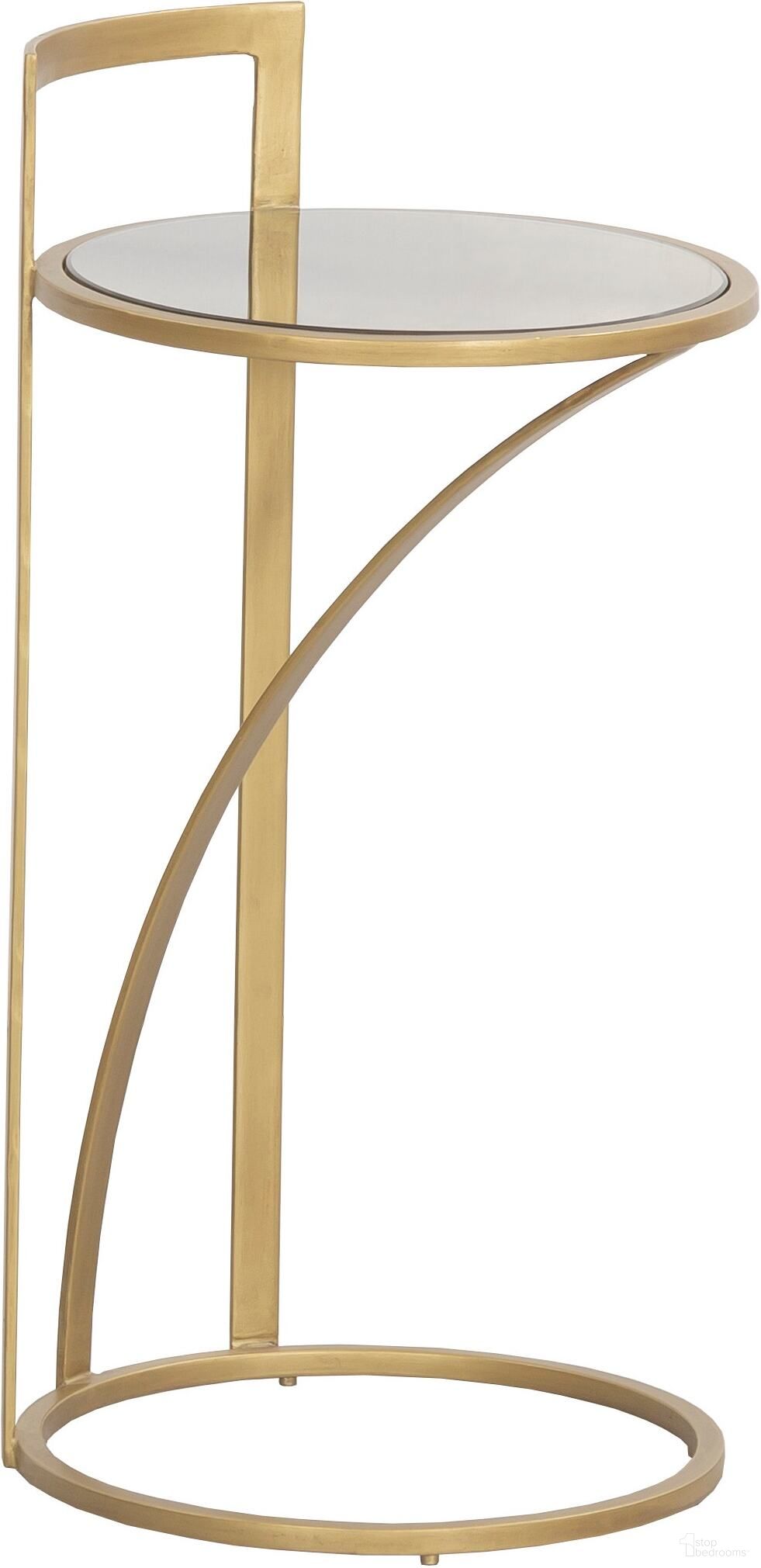 The appearance of Sundries French 75 Drink Table In Gold designed by Fairfield Chair in the transitional interior design. This gold piece of furniture  was selected by 1StopBedrooms from Sundries Collection to add a touch of cosiness and style into your home. Sku: 8033-88. Material: Metal/Glass.
