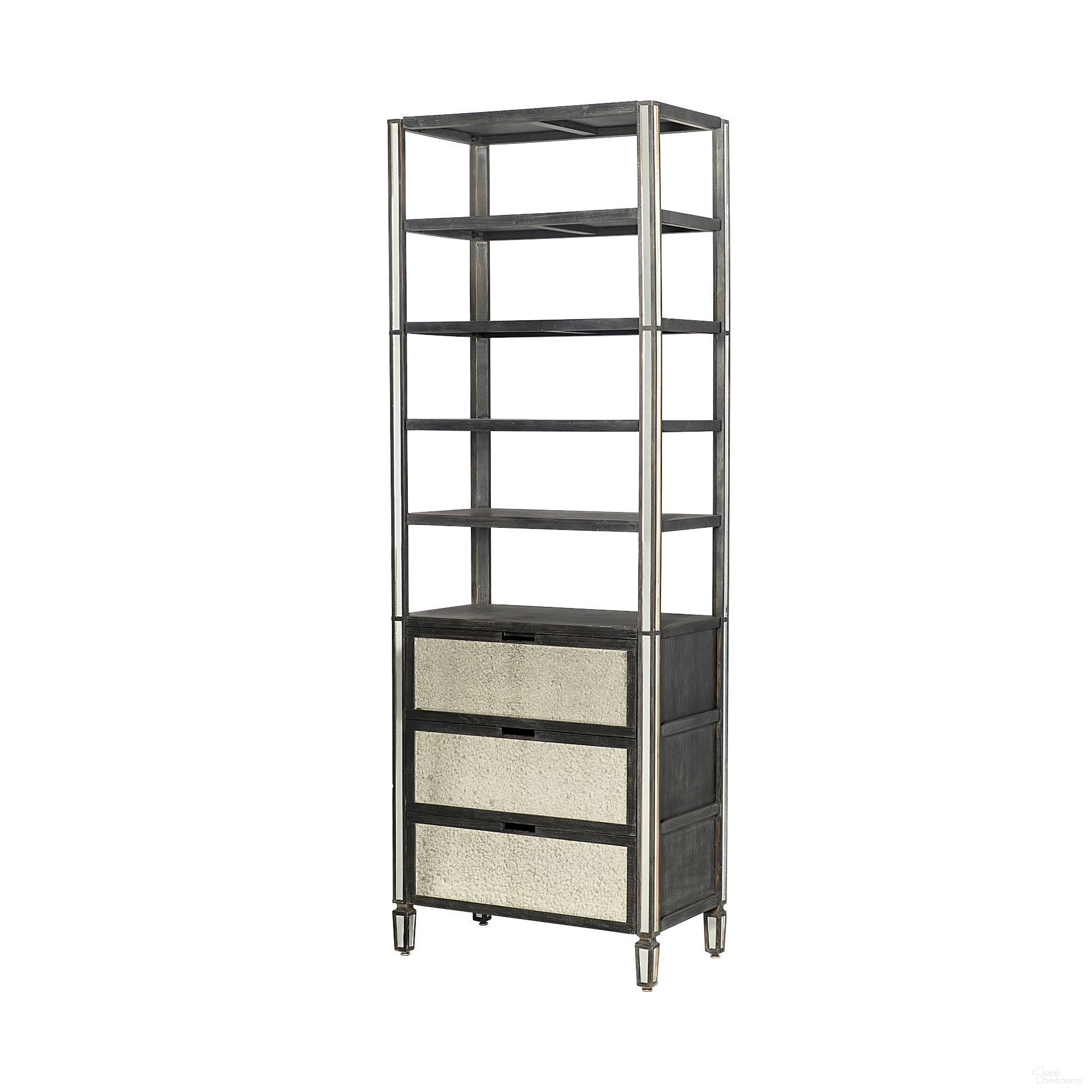 The appearance of Sunnyvale Solid Wood and Mirrored Glass Four Shelf Shelving Unit In Dark Brown designed by Mercana in the transitional interior design. This dark brown piece of furniture was selected by 1StopBedrooms from Sunnyvale Collection to add a touch of cosiness and style into your home. Sku: 50210-AB. Material: Wood.