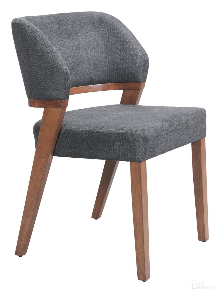 Sunobu Dining Chair Set of 2 In Azure Gray and Walnut