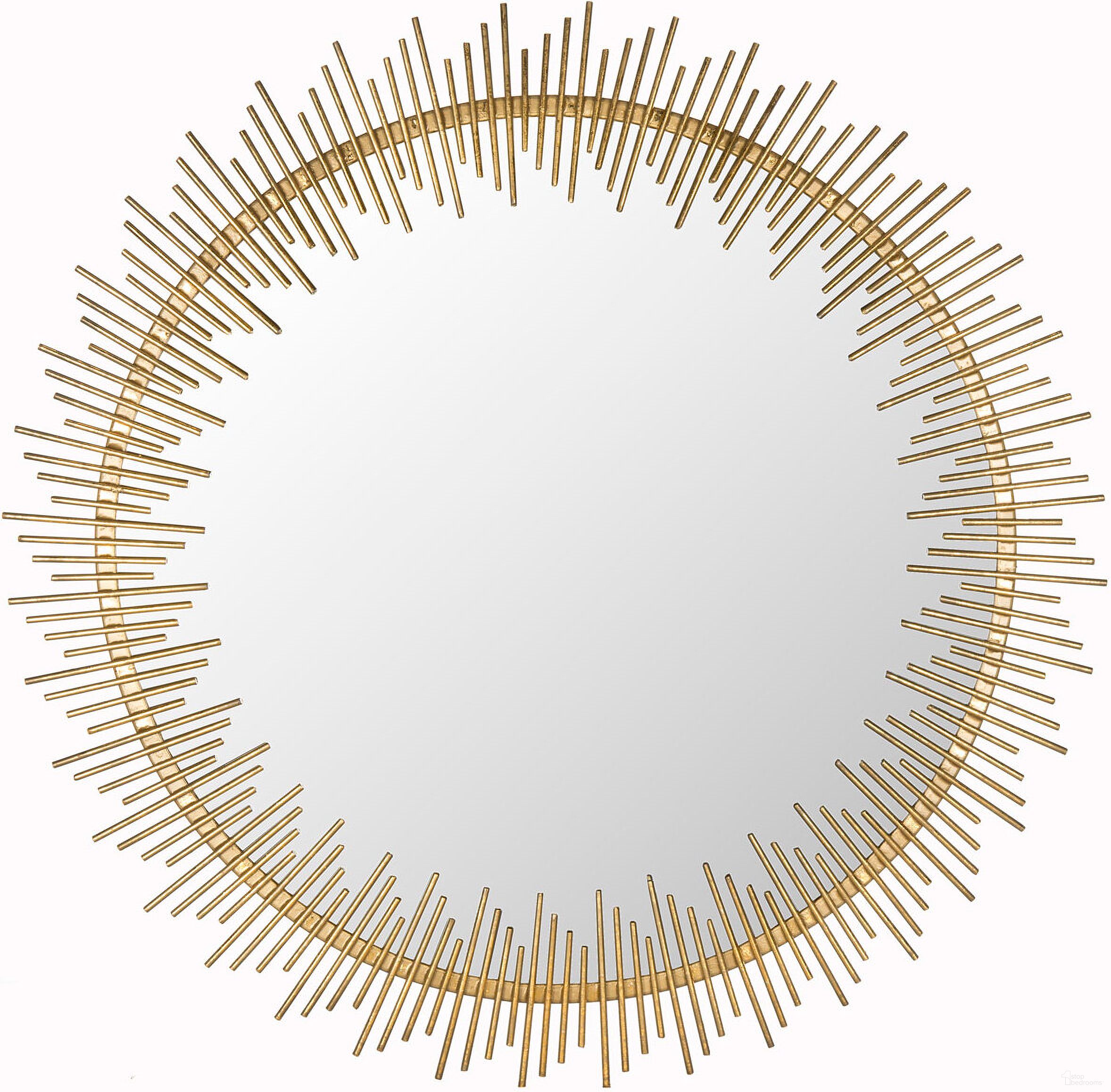 The appearance of Sunray Circle Mirror designed by Safavieh in the modern / contemporary interior design. This antique gold piece of furniture was selected by 1StopBedrooms from Sunray Collection to add a touch of cosiness and style into your home. Sku: MIR4022A. Material: Iron.
