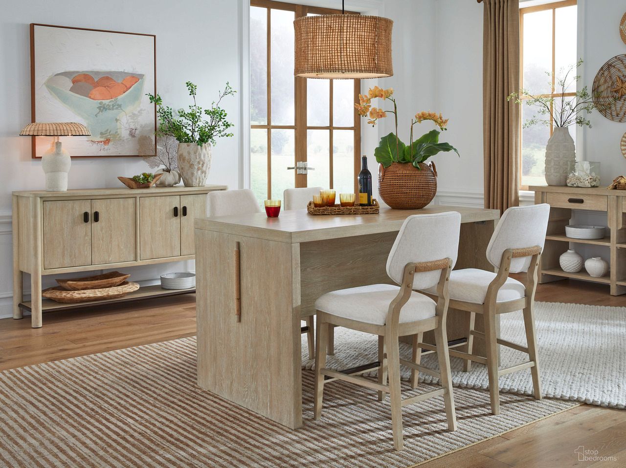 Sunset Cove Counter Height Dining Room Set In Sanibel Brown