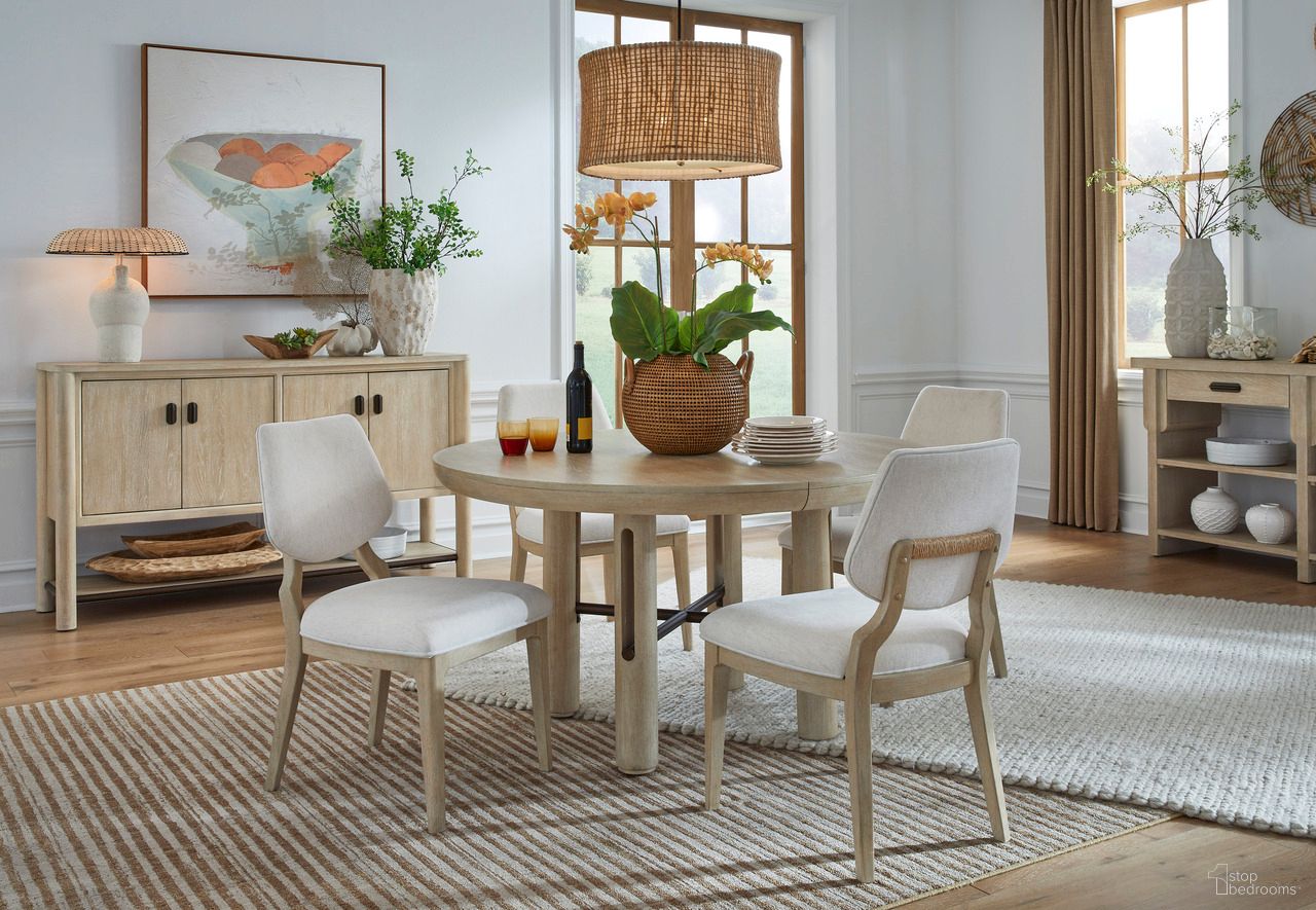 Sunset Cove Extendable Round Dining Room Set In Sanibel Brown