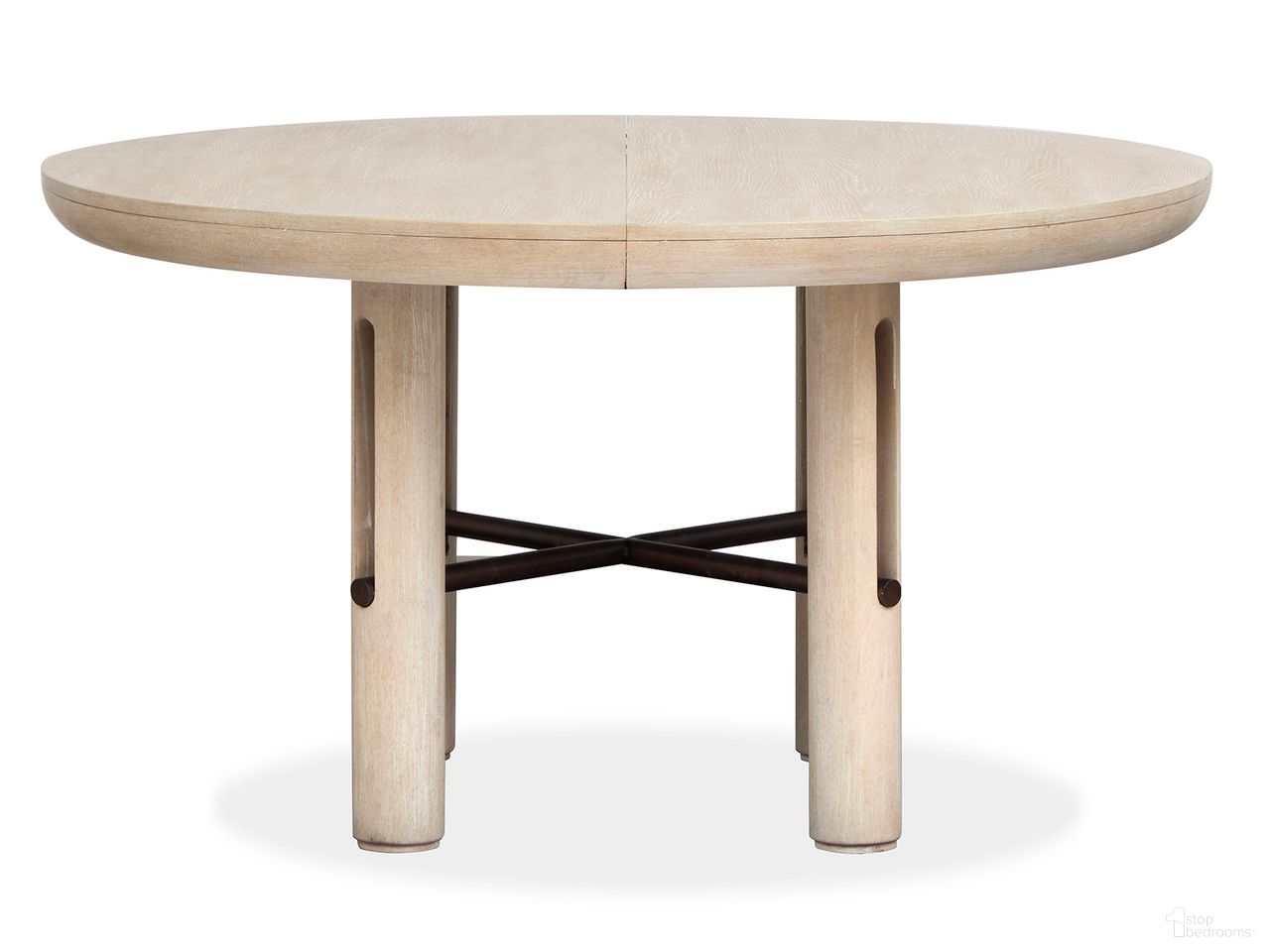Sunset Cove Extendable Round Dining Table In Sanibel Brown