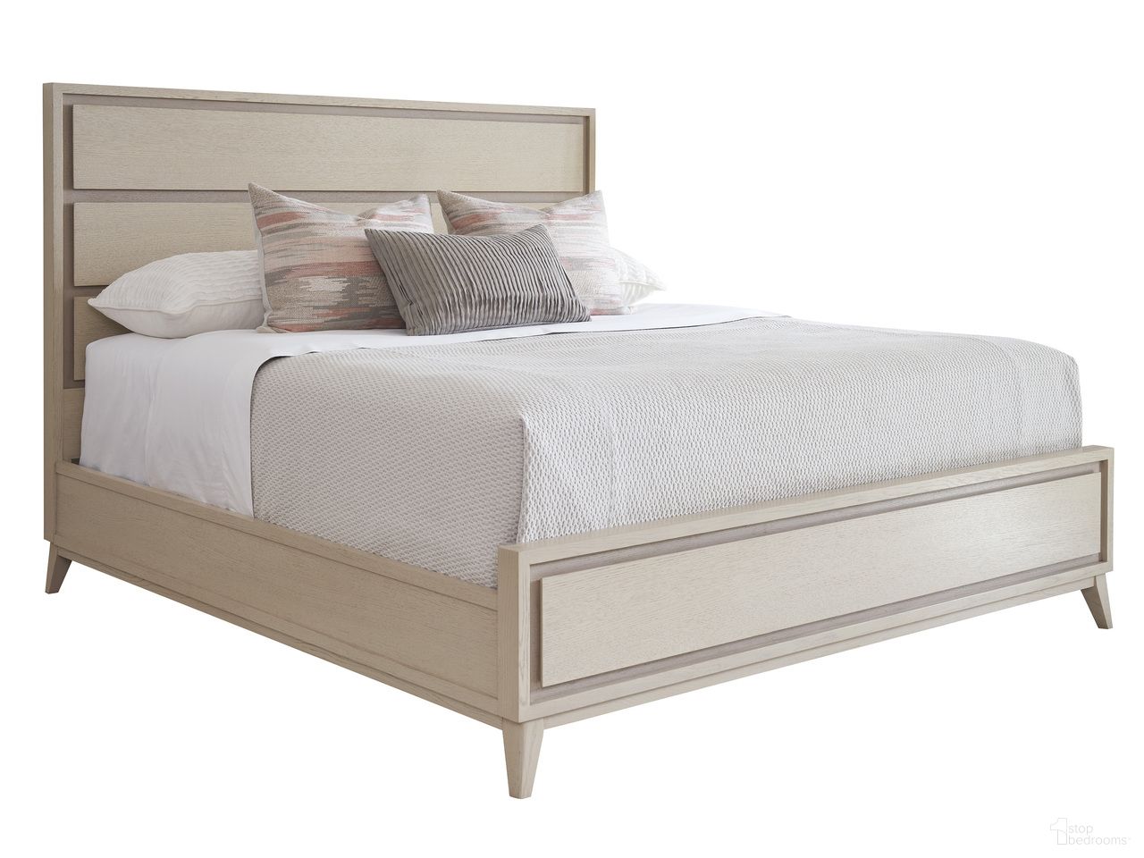 The appearance of Sunset Key Ashbourne California King Panel Bed In Sand Drift designed by Tommy Bahama in the modern / contemporary interior design. This sand drift piece of furniture was selected by 1StopBedrooms from Sunset Key Collection to add a touch of cosiness and style into your home. Sku: 578-135C. Bed Type: Panel Bed. Material: Wood. Bed Size: California King.