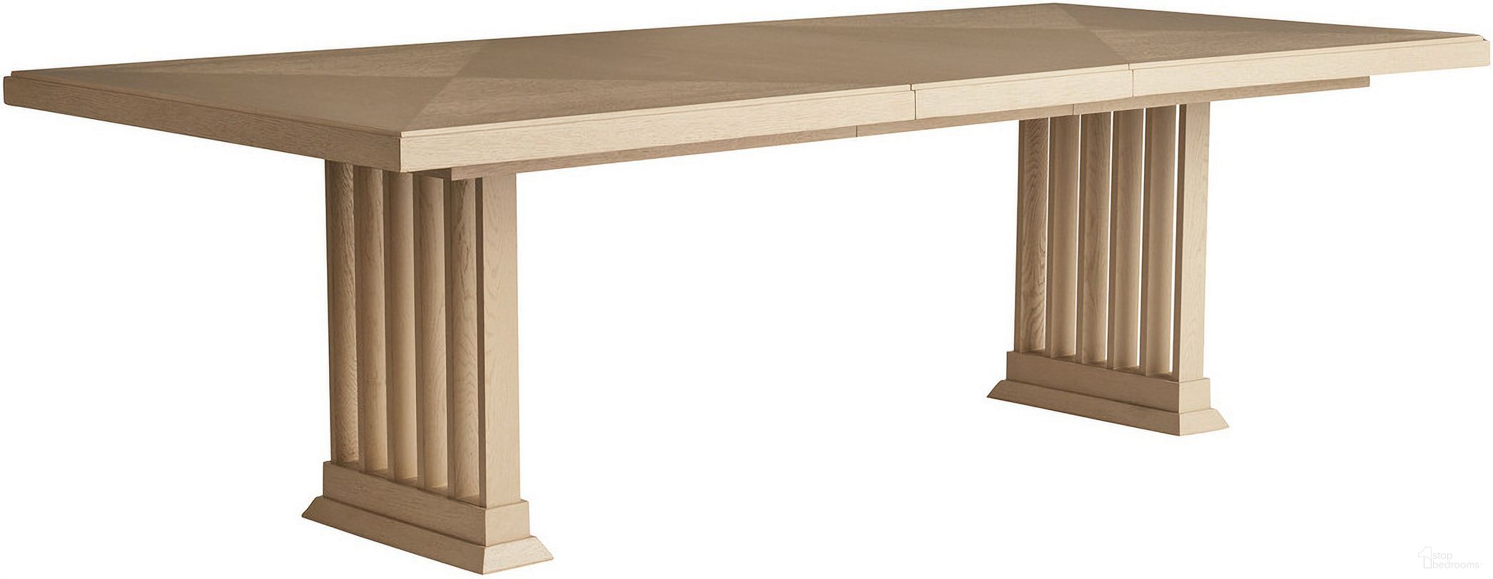 The appearance of Sunset Key Belaire Rectangular Dining Table In Sand Drift designed by Tommy Bahama in the modern / contemporary interior design. This sand drift piece of furniture was selected by 1StopBedrooms from Sunset Key Collection to add a touch of cosiness and style into your home. Sku: 578-877. Table Base Style: Double Pedestal. Material: Wood. Table Top Shape: Rectangular. Size: 44" x 78".