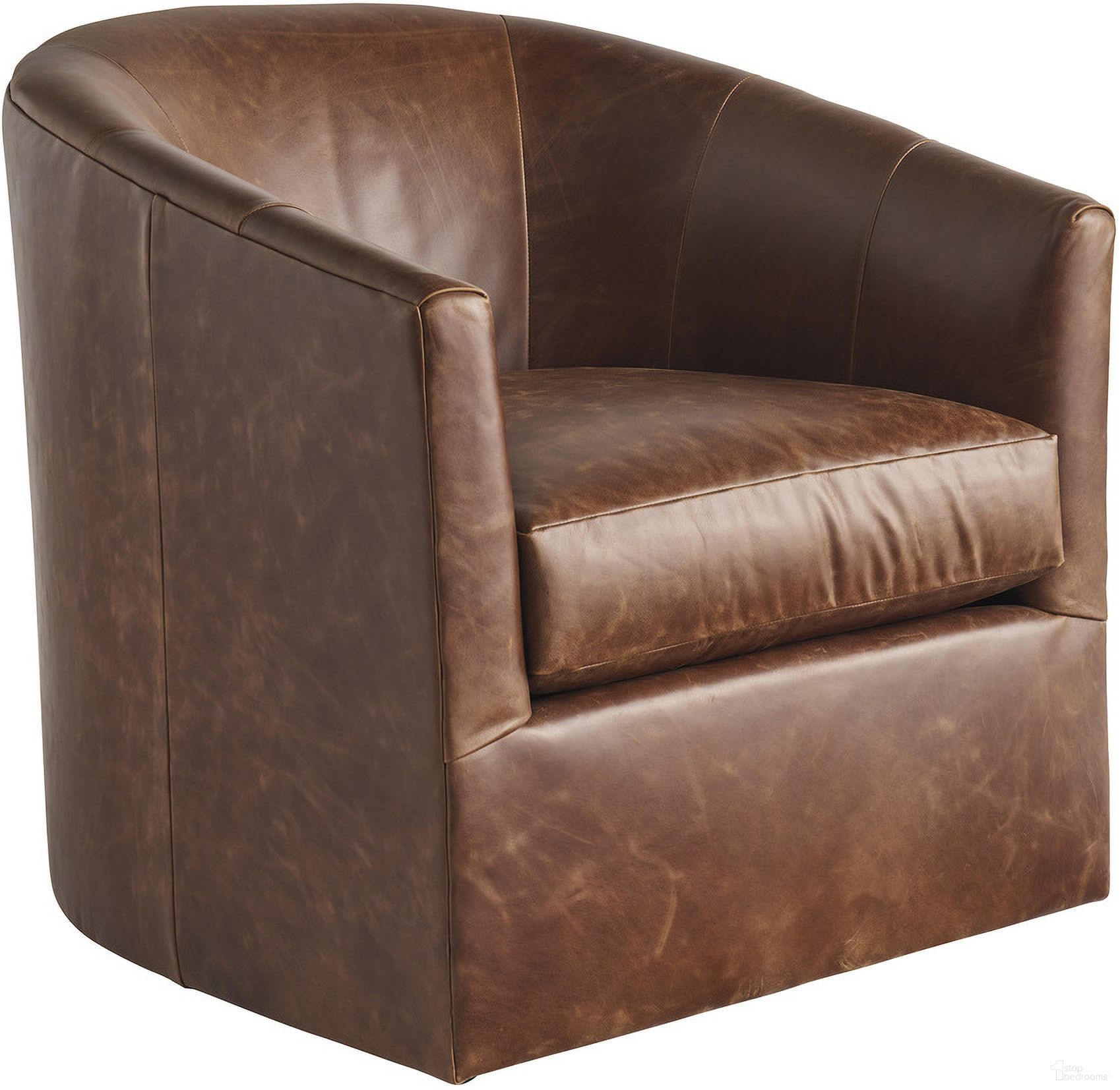 The appearance of Sunset Key Candice Leather Swivel Chair In Champagne designed by Tommy Bahama in the modern / contemporary interior design. This champagne piece of furniture was selected by 1StopBedrooms from Sunset Key Collection to add a touch of cosiness and style into your home. Sku: LL7672-11SW-40.
