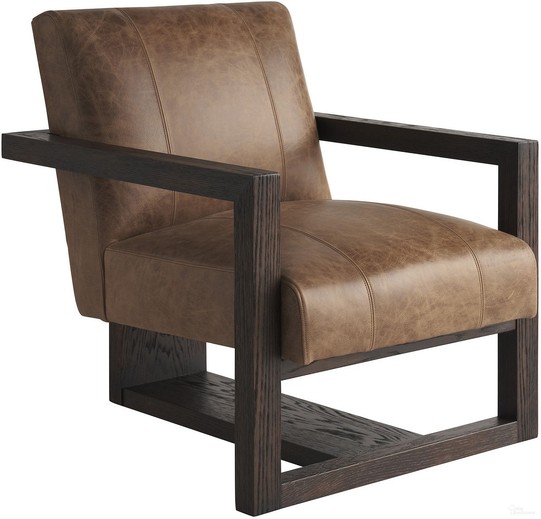 The appearance of Sunset Key Flanders Leather Chair In Champagne designed by Tommy Bahama in the modern / contemporary interior design. This champagne piece of furniture  was selected by 1StopBedrooms from Sunset Key Collection to add a touch of cosiness and style into your home. Sku: LL1508-11-40.
