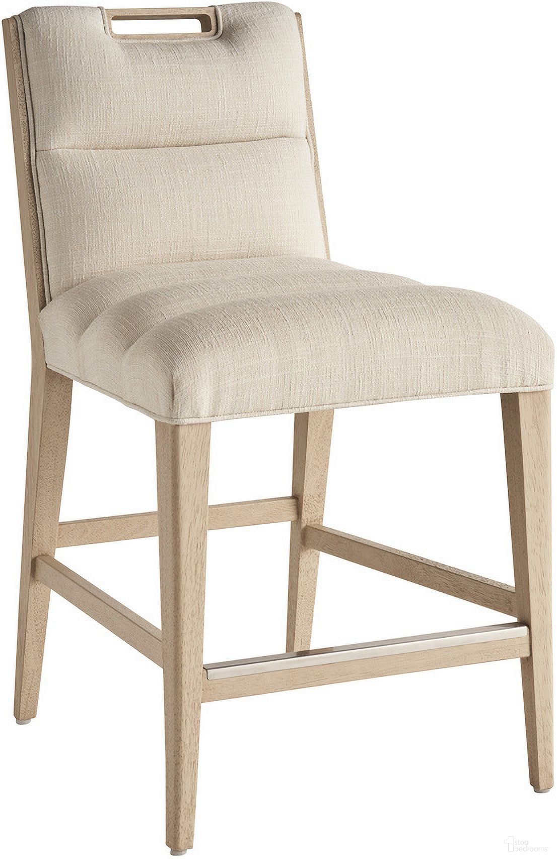 The appearance of Sunset Key Greer Channeled Upholstered Counter Stool In Sand Drift designed by Tommy Bahama in the modern / contemporary interior design. This sand drift piece of furniture was selected by 1StopBedrooms from Sunset Key Collection to add a touch of cosiness and style into your home. Sku: 578-895-01. Material: Wood.