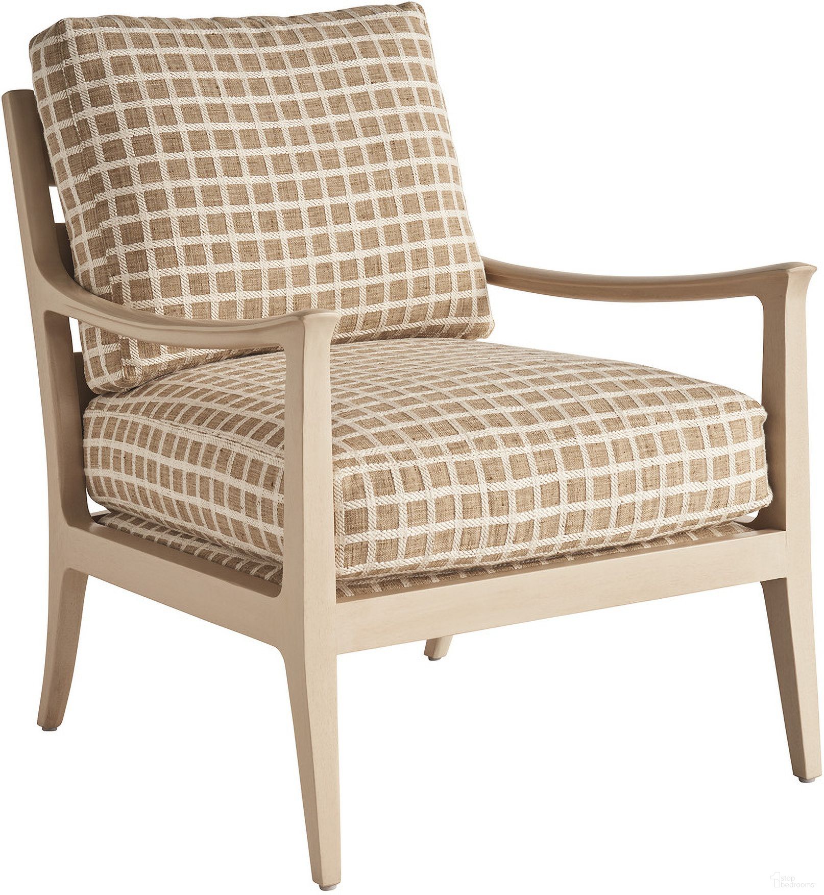 The appearance of Sunset Key Miramar Chair In Champagne designed by Tommy Bahama in the modern / contemporary interior design. This champagne piece of furniture was selected by 1StopBedrooms from Sunset Key Collection to add a touch of cosiness and style into your home. Sku: 1771-11-43.