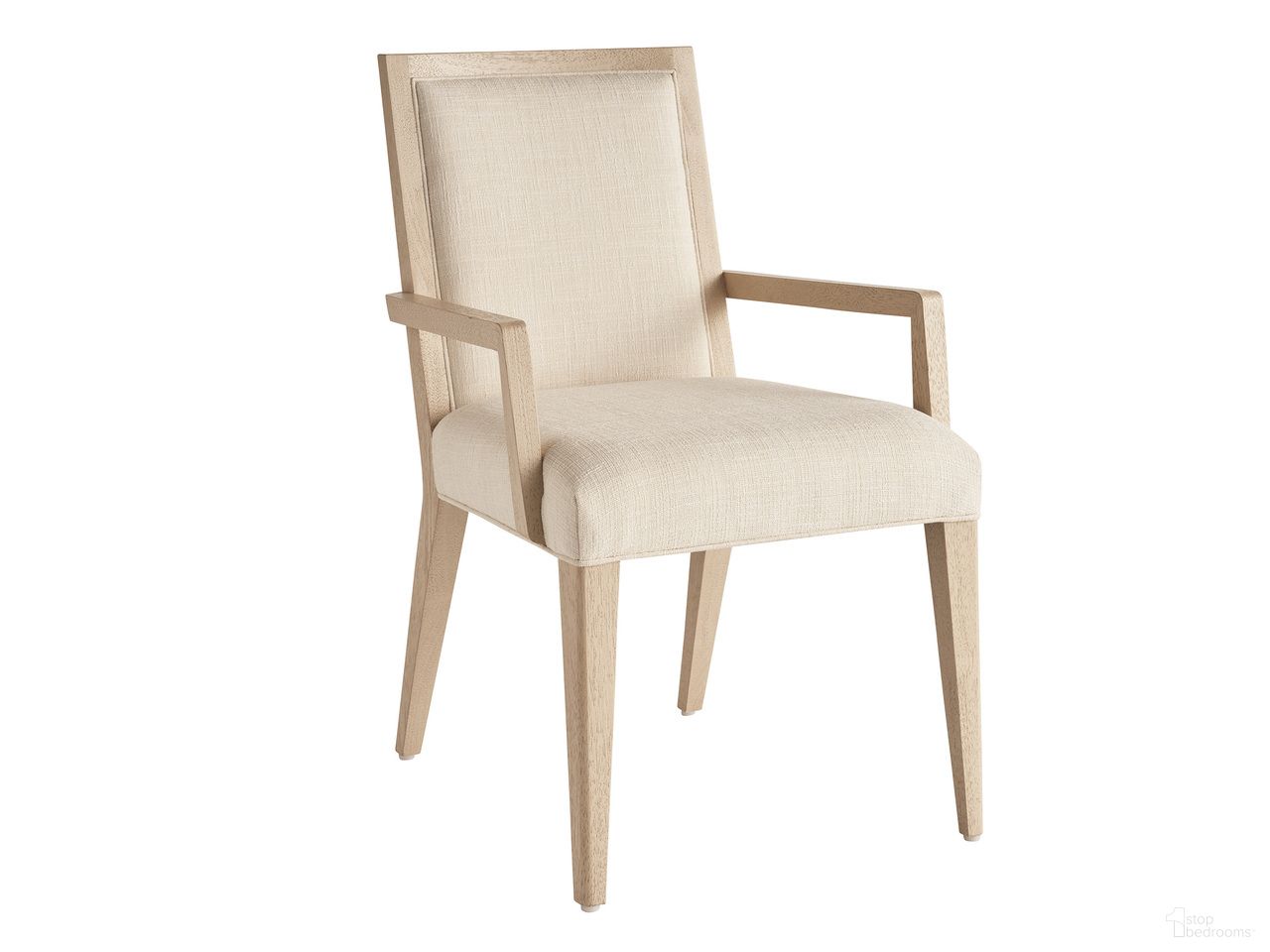 The appearance of Sunset Key Nicholas Upholstered Arm Chair In Sand Drift designed by Tommy Bahama in the modern / contemporary interior design. This sand drift piece of furniture  was selected by 1StopBedrooms from Sunset Key Collection to add a touch of cosiness and style into your home. Sku: 578-881-01. Material: Wood. Chair Type: Arm Chair.