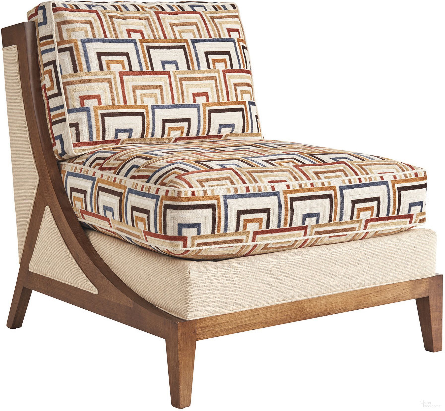 The appearance of Sunset Key Tasman Chair In Champagne designed by Tommy Bahama in the modern / contemporary interior design. This champagne piece of furniture was selected by 1StopBedrooms from Sunset Key Collection to add a touch of cosiness and style into your home. Sku: 1700-11AA-40.