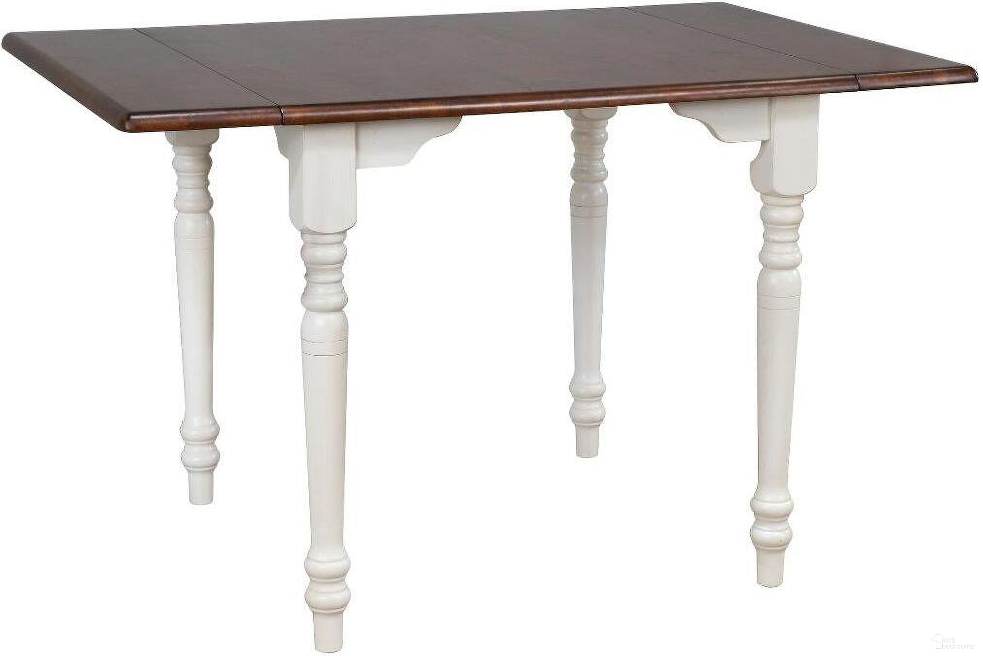 The appearance of Sunset Trading Andrews 48 Inch Rectangular Extendable Drop Leaf Dining Table In Antique Black and Cherry designed by Sunset Trading in the traditional interior design. This antique black and cherry piece of furniture  was selected by 1StopBedrooms from Andrews Collection to add a touch of cosiness and style into your home. Sku: PK-TLD-3448-AW. Table Base Style: Legs. Material: Wood. Table Top Shape: Rectangular. Size: 32" x 48".