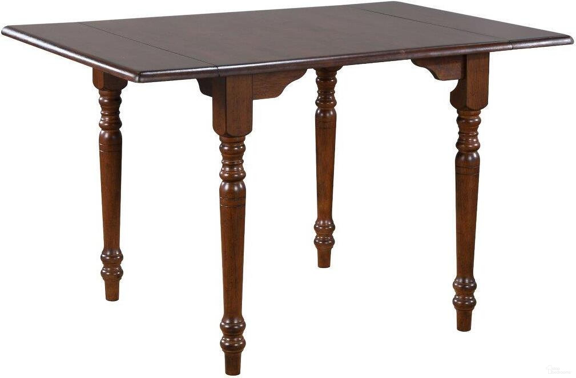 The appearance of Sunset Trading Andrews 48 Inch Rectangular Extendable Drop Leaf Dining Table In Chestnut Brown designed by Sunset Trading in the traditional interior design. This chestnut brown piece of furniture  was selected by 1StopBedrooms from Andrews Collection to add a touch of cosiness and style into your home. Sku: PK-TLD-3448-CT. Table Base Style: Legs. Material: Wood. Table Top Shape: Rectangular. Size: 32" x 48".