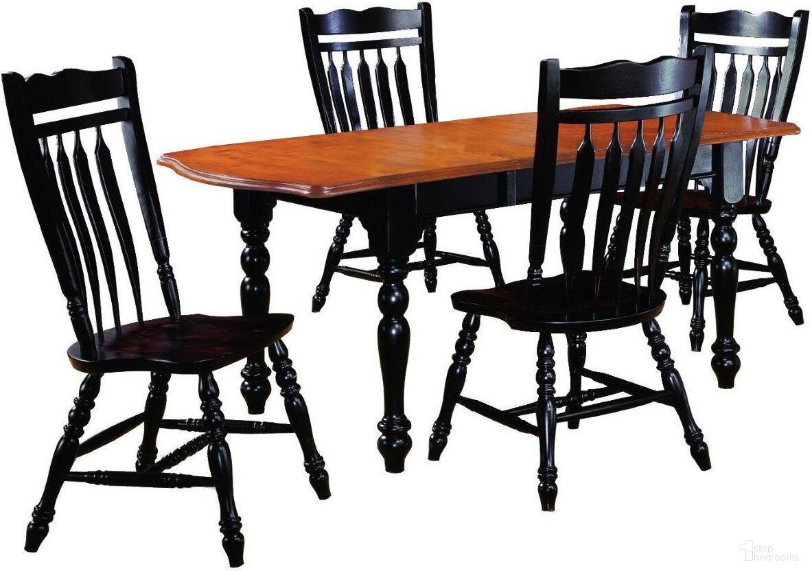 The appearance of Sunset Trading Black Cherry Selections 5 Piece Drop Leaf Extendable Dining Set with Aspen Chairs designed by Sunset Trading in the modern / contemporary interior design. This antique black and cherry piece of furniture was selected by 1StopBedrooms from Black Cherry Selections Collection to add a touch of cosiness and style into your home. Sku: DLU-TDX-3472-BCH;DLU-C10-AB-2;DLU-C10-AB-2. Material: Wood.