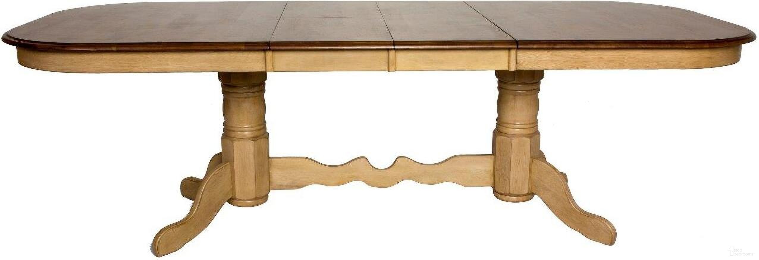 The appearance of Sunset Trading Brook Trestle Extendable Dining Table designed by Sunset Trading in the country / farmhouse interior design. This two-tone brown piece of furniture was selected by 1StopBedrooms from Brook Collection to add a touch of cosiness and style into your home. Sku: DLU-BR-TTB-4296-PW-T;DLU-BR-TTB-4296-PW-B. Table Base Style: Trestle. Material: Wood. Table Top Shape: Rectangular. Size: 42" x 96".