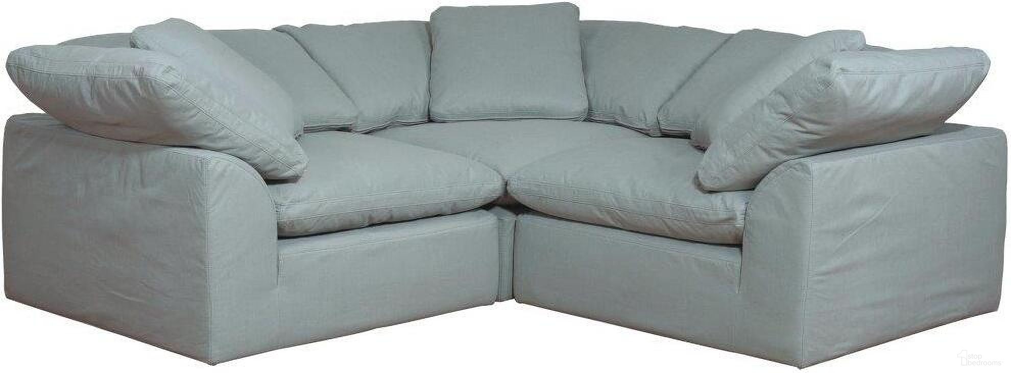 The appearance of Sunset Trading Cloud Puff 3 Piece 88 Inch Wide Slipcovered Modular Sectional Small L Shaped Sofa Stain Resistant Performance Fabric Ocean Blue designed by Sunset Trading in the modern / contemporary interior design. This ocean blue piece of furniture  was selected by 1StopBedrooms from Cloud Puff Collection to add a touch of cosiness and style into your home. Sku: SU-145851-391043;SU-145851-391043;SU-145851-391043. Material: Performance Fabric. Layout: L-Shape.