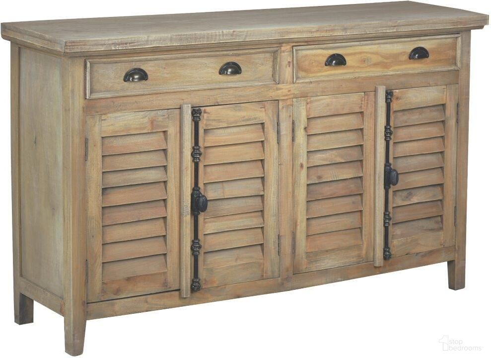The appearance of Sunset Trading Cottage 58 Inch Shutter Door Credenza In Brown designed by Sunset Trading in the country / farmhouse interior design. This brown piece of furniture was selected by 1StopBedrooms from Shabby Chic Cottage Collection to add a touch of cosiness and style into your home. Sku: CC-CAB163S-DW. Material: Wood.