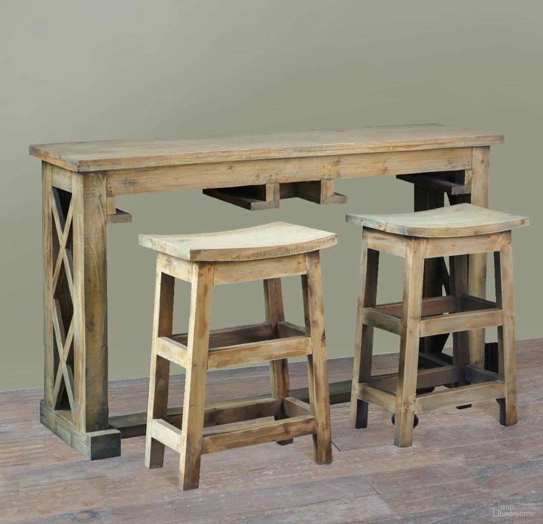 The appearance of Sunset Trading Cottage 60 Inch Rectangular Narrow Counter Height 3 Piece Dining Table Set With Backless Barstools In Brown designed by Sunset Trading in the country / farmhouse interior design. This brown piece of furniture was selected by 1StopBedrooms from Shabby Chic Cottage Collection to add a touch of cosiness and style into your home. Sku: CC-TAB246S-DW. Material: Wood.