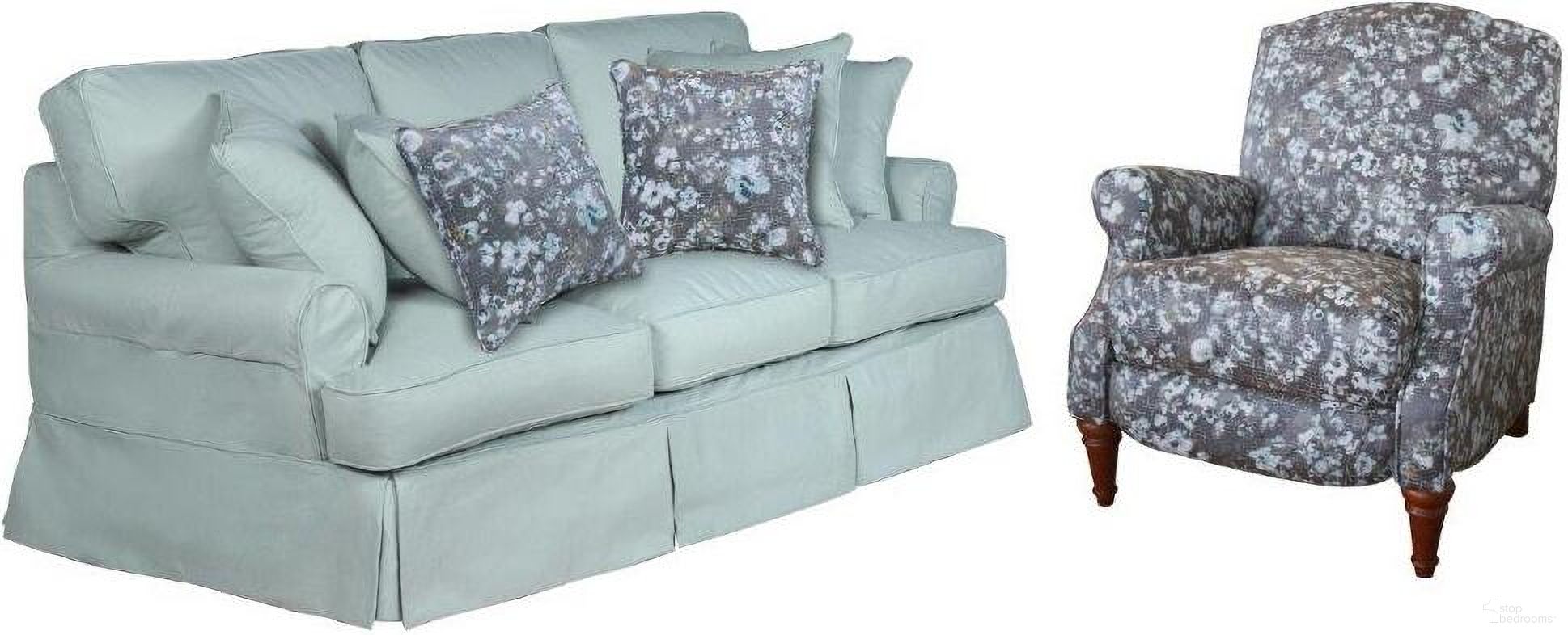Horizon 2 Piece Living Room Set In Ocean Blue