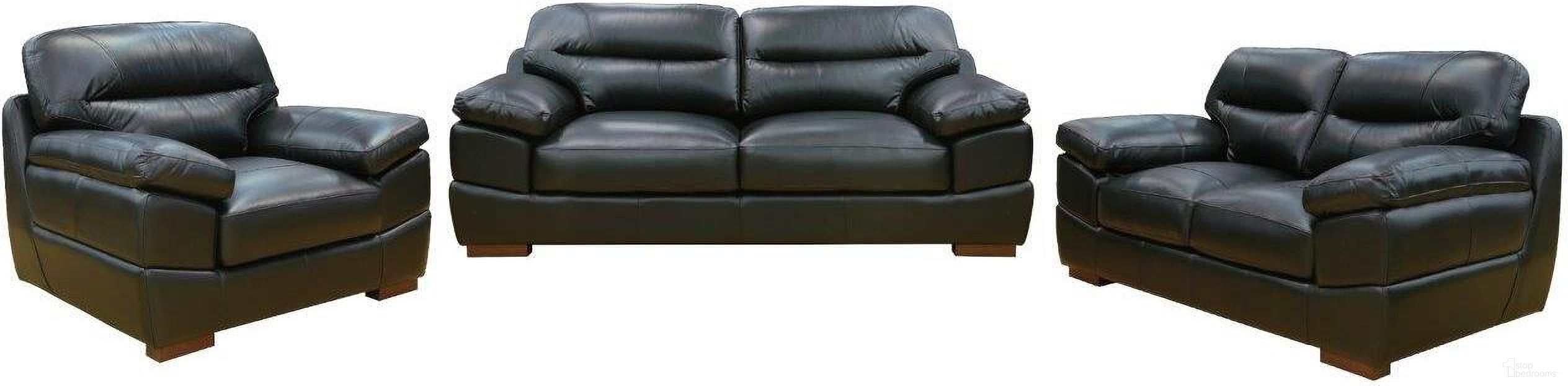 The appearance of Sunset Trading Jayson 3 Piece Top Grain Leather Living Room Set Black Sofa Loveseat And Chair designed by Sunset Trading in the modern / contemporary interior design. This black piece of furniture was selected by 1StopBedrooms from Jayson Collection to add a touch of cosiness and style into your home. Sku: SU-JH3780-101SPE;SU-JH3780-200SPE;SU-JH3780-301SPE. Material: Rubberwood.