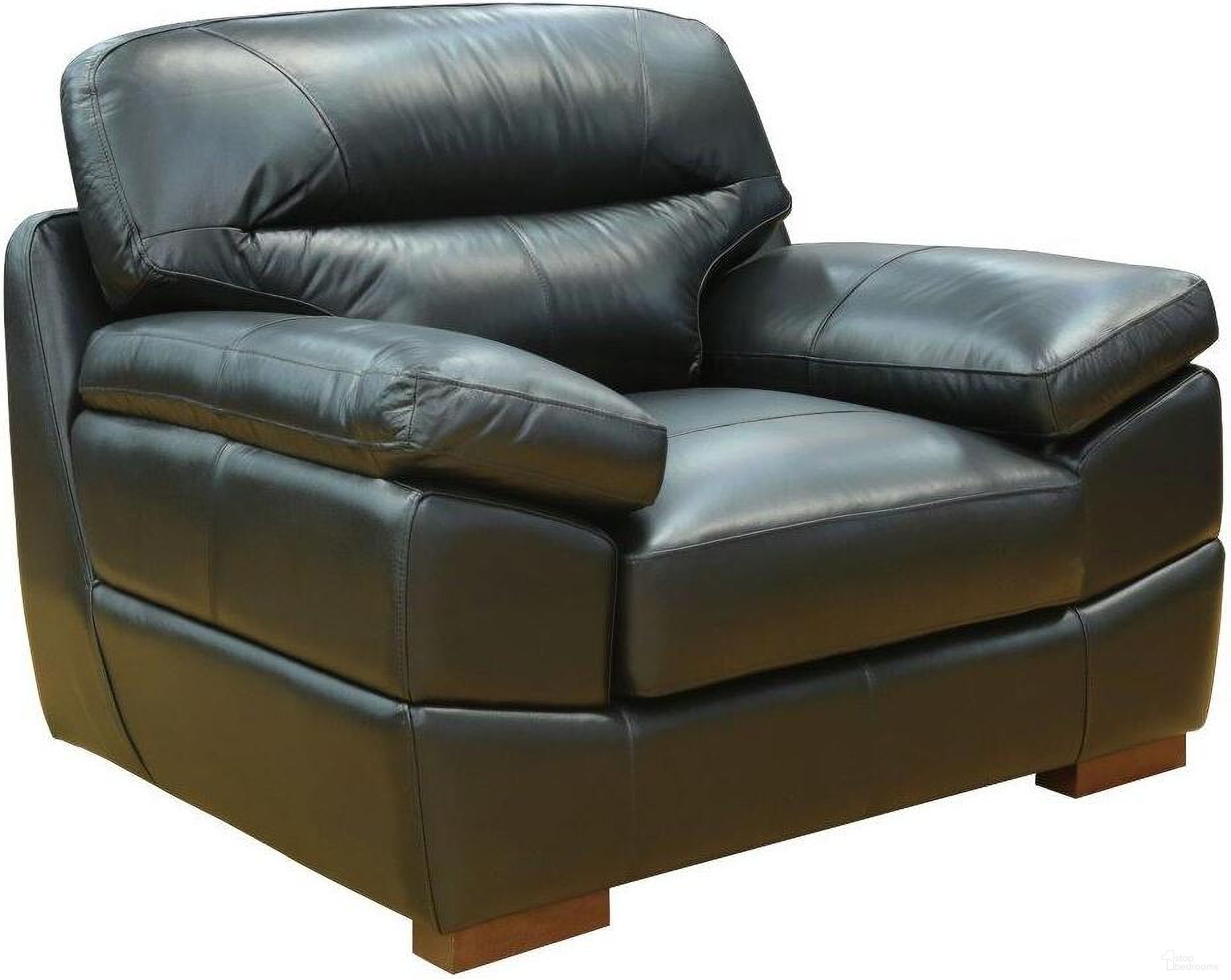 The appearance of Sunset Trading Jayson 45 Inch Wide Top Grain Leather Armchair Black designed by Sunset Trading in the modern / contemporary interior design. This black piece of furniture  was selected by 1StopBedrooms from Jayson Collection to add a touch of cosiness and style into your home. Sku: SU-JH3780-101SPE. Material: Rubberwood.