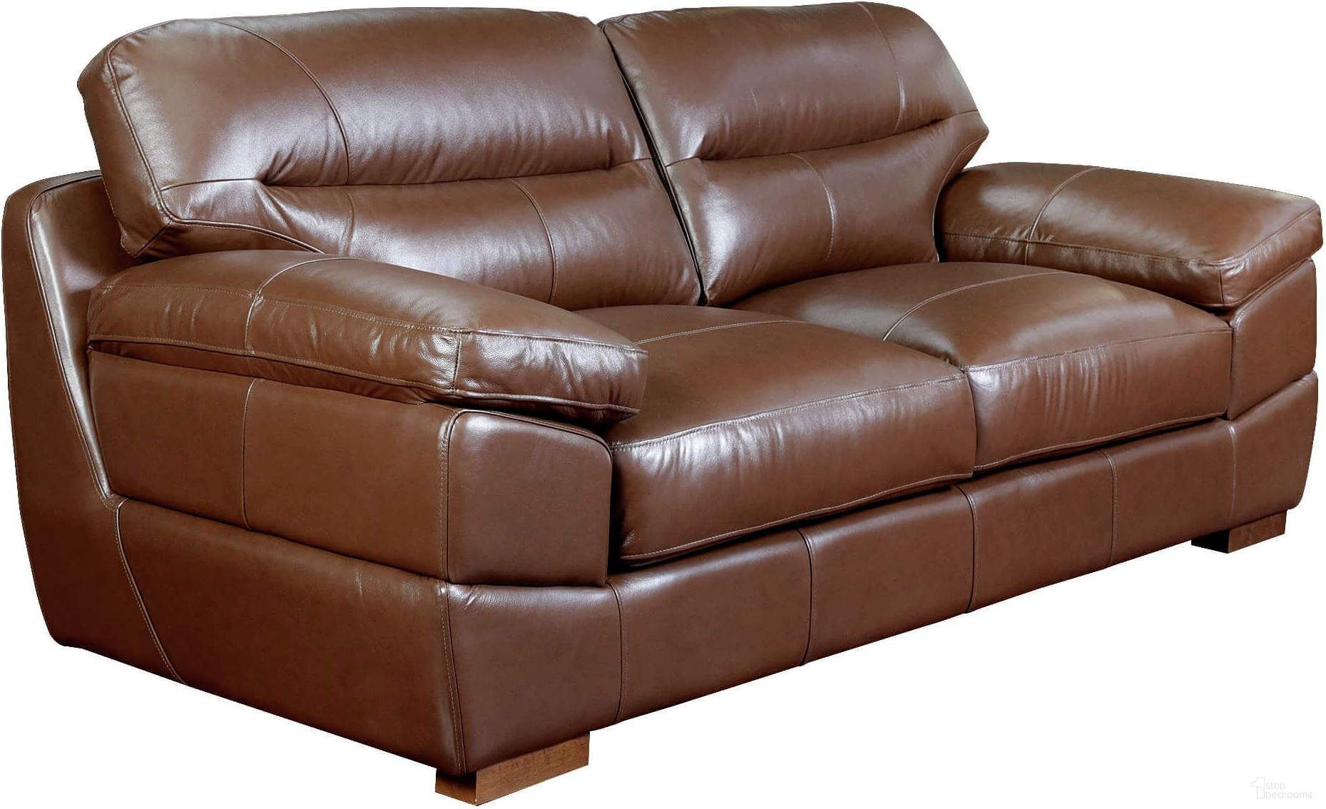 The appearance of Sunset Trading Jayson 89 Inch Wide Top Grain Leather Sofa Chestnut Brown designed by Sunset Trading in the modern / contemporary interior design. This chestnut brown piece of furniture was selected by 1StopBedrooms from Jayson Collection to add a touch of cosiness and style into your home. Sku: SU-JH3786-301SPE. Material: Rubberwood.