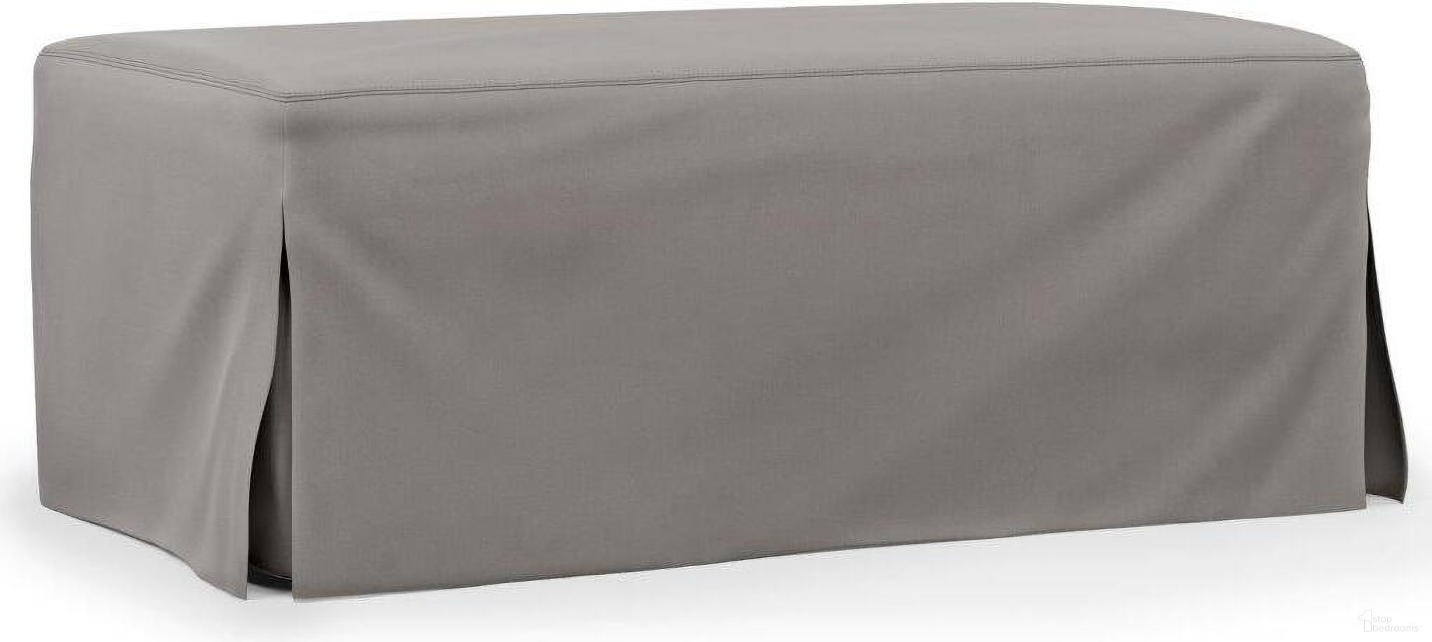Sunset Trading Newport Slipcovered 44 Inch Wide Ottoman Stain Resistant Performance Fabric Gray