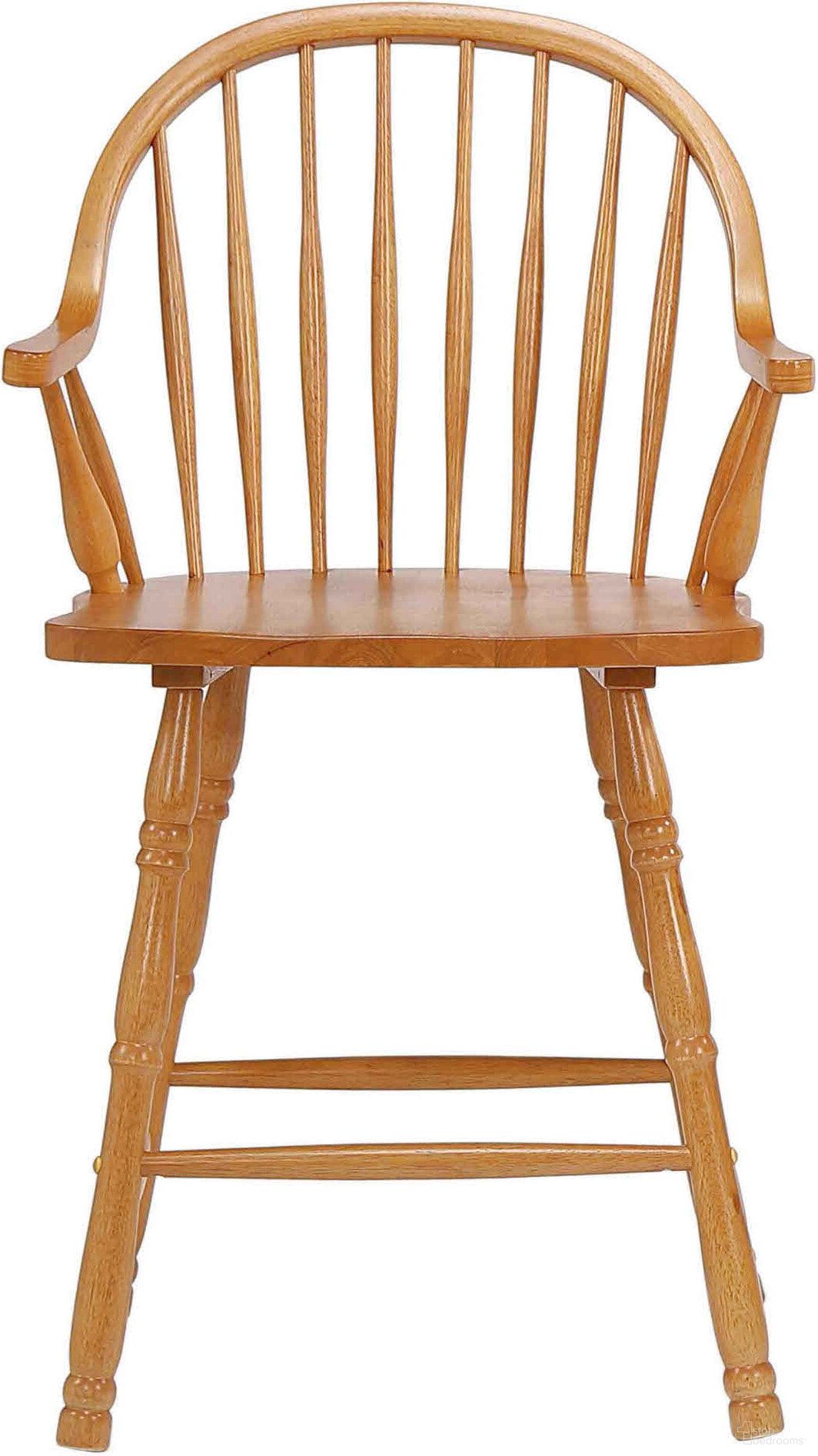 The appearance of Sunset Trading Oak Selections 24 Inch Windsor Barstool With Arms Light Oak Counter Height Stool Set Of 2 designed by Sunset Trading in the country / farmhouse interior design. This light oak piece of furniture was selected by 1StopBedrooms from Oak Selections Collection to add a touch of cosiness and style into your home. Sku: DLU-B3024-LO-A-RTA. Material: Wood.