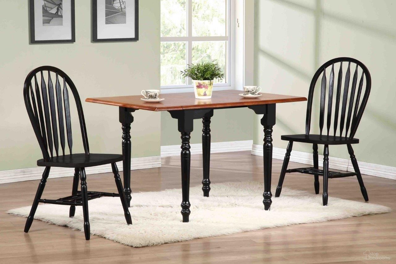 The appearance of Sunset Trading Selections 3 Piece 48 Inch Rectangular Extendable Dining Set In Antique Black And Cherry PK-TLD3448-820-AB3P designed by Sunset Trading in the traditional interior design. This antique black and cherry piece of furniture  was selected by 1StopBedrooms from Black Cherry Selections Collection to add a touch of cosiness and style into your home. Sku: PK-TLD-3448-BCH;DLU-820-AB. Material: Wood.