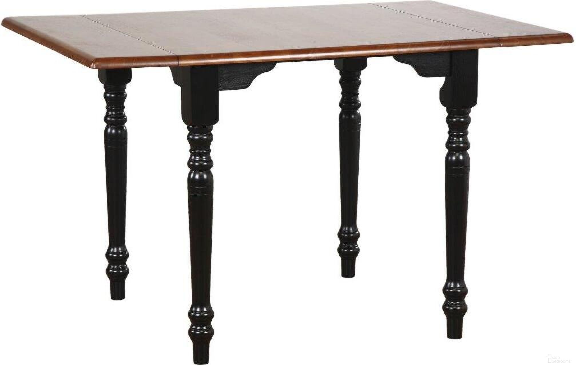 The appearance of Sunset Trading Selections 48 Inch Rectangular Extendable Drop Leaf Dining Table In Antique Black and Cherry designed by Sunset Trading in the modern / contemporary interior design. This antique black and cherry piece of furniture was selected by 1StopBedrooms from Black Cherry Selections Collection to add a touch of cosiness and style into your home. Sku: PK-TLD-3448-BCH. Table Base Style: Legs. Material: Wood. Table Top Shape: Rectangular. Size: 32" x 48".