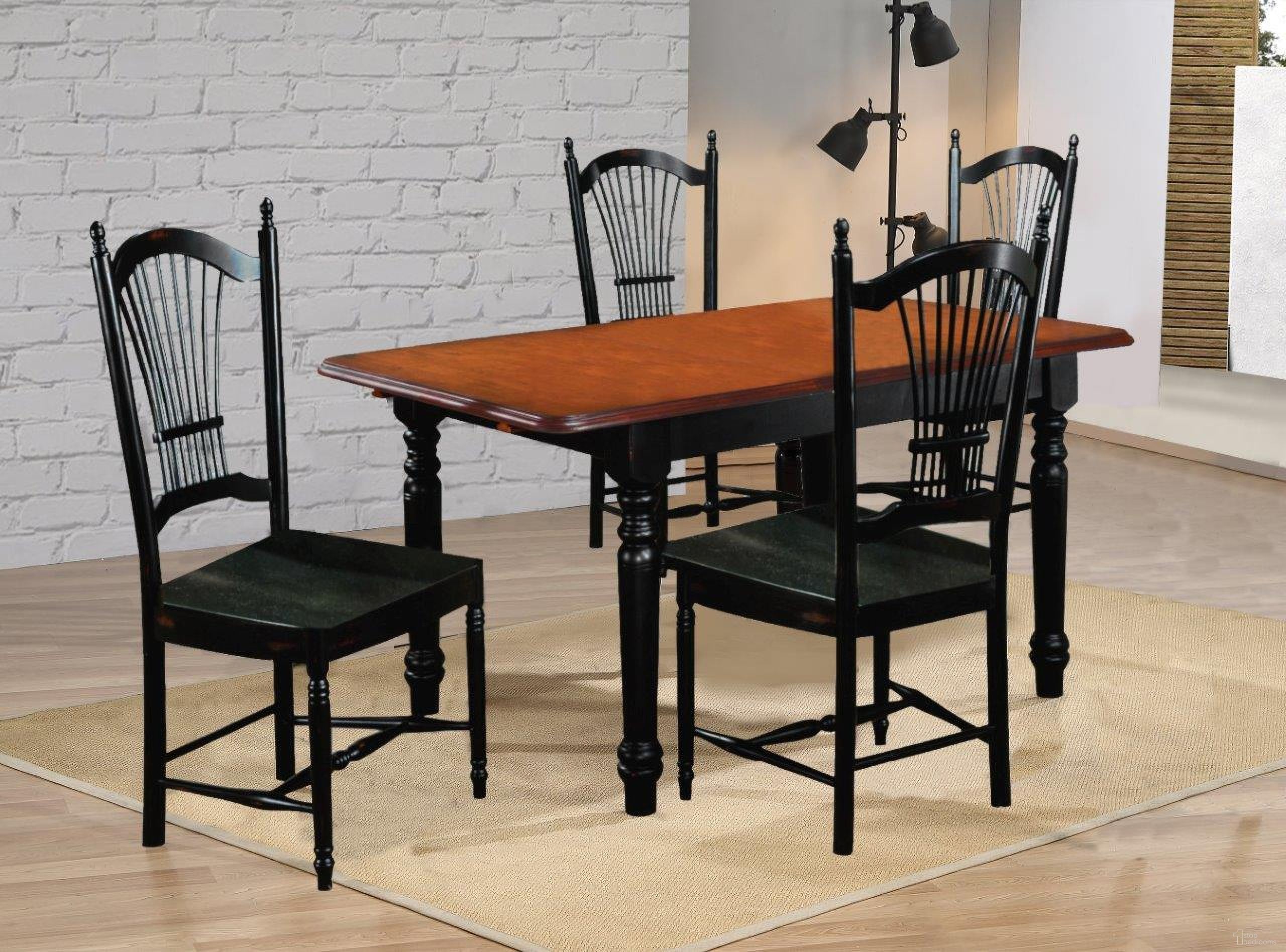 The appearance of Sunset Trading Selections 5 Piece 60 Inch Rectangular Extendable Dining Set In Antique Black And Cherry PK-TLB3660-C07-AB5P designed by Sunset Trading in the traditional interior design. This antique black and cherry piece of furniture  was selected by 1StopBedrooms from Black Cherry Selections Collection to add a touch of cosiness and style into your home. Sku: PK-TLB-3660-BCH;DLU-C07-AB-RTA;DLU-C07-AB-RTA. Material: Wood.