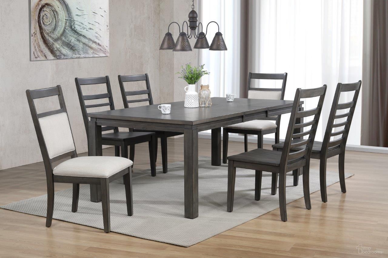The appearance of Sunset Trading Shades of Gray 7 Piece Dining Set with Upholstered End Chairs designed by Sunset Trading in the traditional interior design. This weathered grey piece of furniture was selected by 1StopBedrooms from Shades Of Gray Collection to add a touch of cosiness and style into your home. Sku: DLU-EL-9282;DLU-EL-C100-AG-RTA;DLU-EL-C100-AG-RTA;DLU-EL-C90-2. Material: Wood.