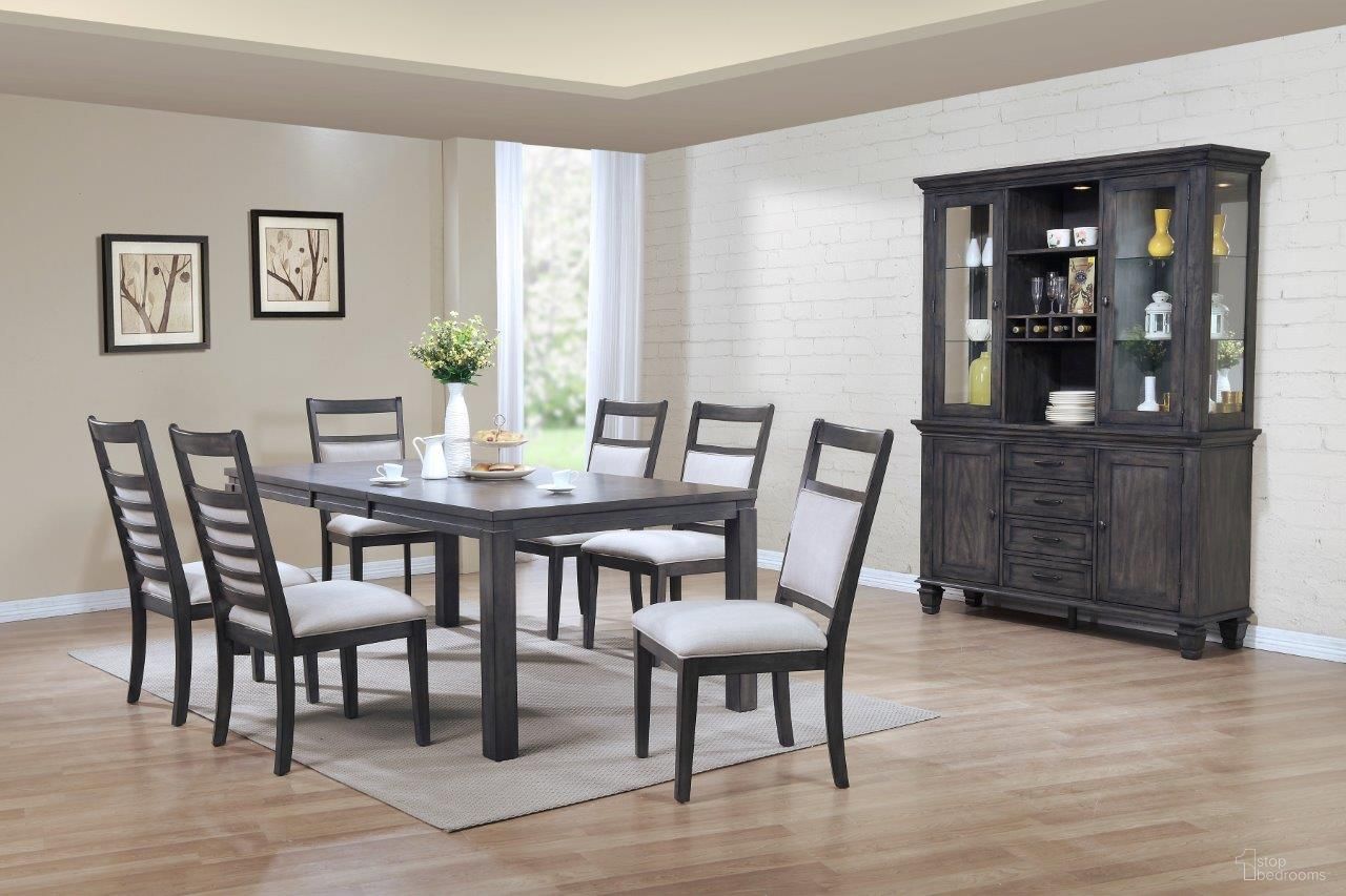The appearance of Sunset Trading Shades of Gray 9 Piece Dining Set with China Cabinet designed by Sunset Trading in the traditional interior design. This weathered grey piece of furniture was selected by 1StopBedrooms from Shades Of Gray Collection to add a touch of cosiness and style into your home. Sku: DLU-EL-9282;DLU-EL-C90-2;DLU-EL-C90-2;DLU-EL-C90-2;DLU-EL-B;DLU-EL-H. Material: Wood.