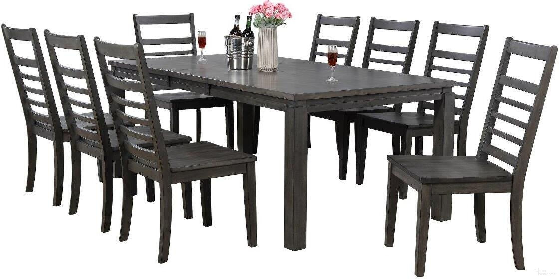 The appearance of Sunset Trading Shades of Gray 9 Piece Dining Set designed by Sunset Trading in the traditional interior design. This weathered grey piece of furniture was selected by 1StopBedrooms from Shades Of Gray Collection to add a touch of cosiness and style into your home. Sku: DLU-EL-9282;DLU-EL-C100-AG-RTA;DLU-EL-C100-AG-RTA;DLU-EL-C100-AG-RTA;DLU-EL-C100-AG-RTA. Material: Wood.