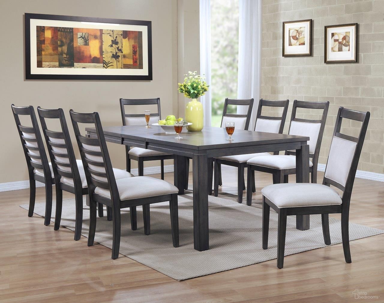 The appearance of Sunset Trading Shades of Gray 9 Piece Dining Set designed by Sunset Trading in the traditional interior design. This weathered grey piece of furniture  was selected by 1StopBedrooms from Shades Of Gray Collection to add a touch of cosiness and style into your home. Sku: DLU-EL-9282;DLU-EL-C90-2;DLU-EL-C90-2;DLU-EL-C90-2;DLU-EL-C90-2. Material: Wood.