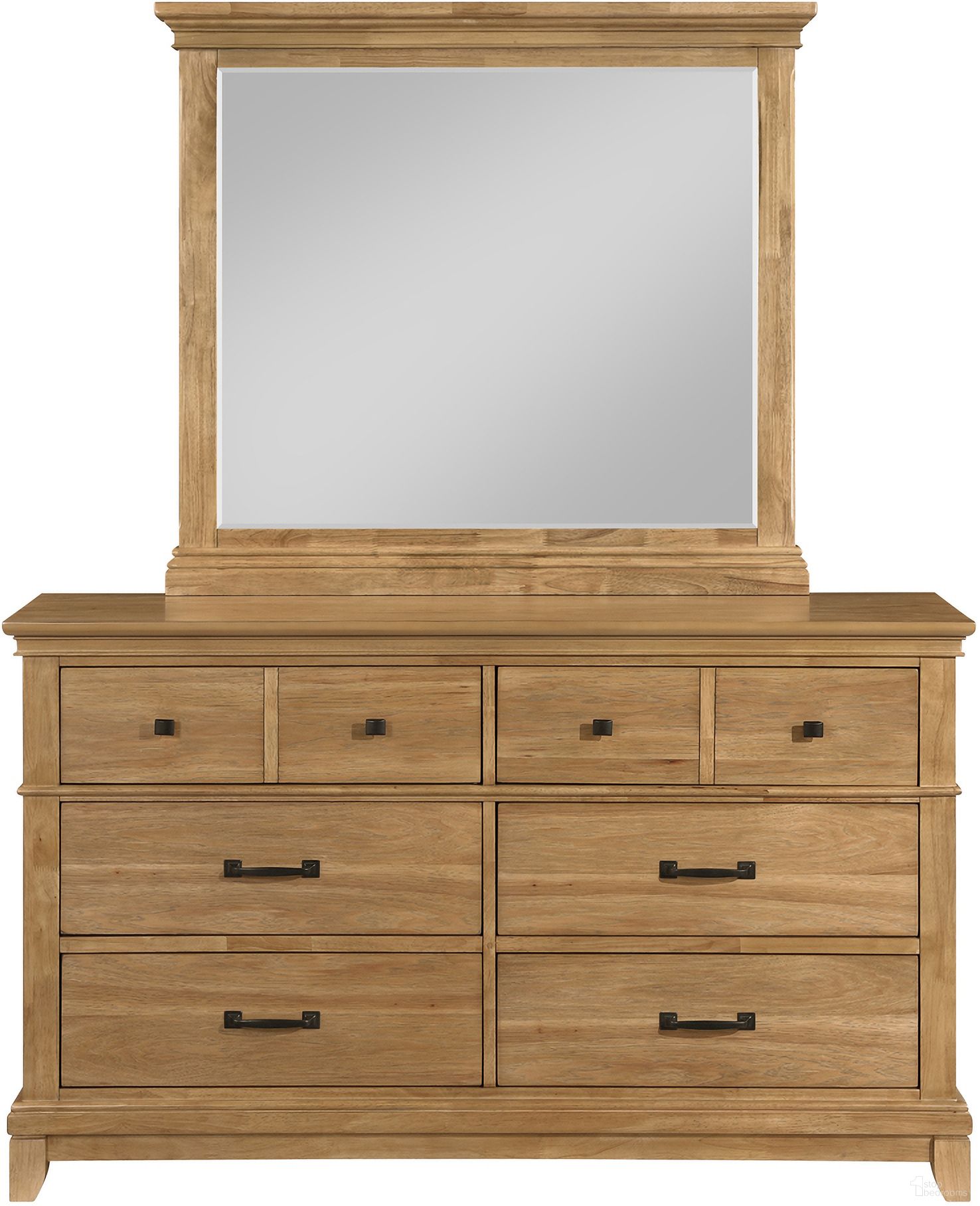 The appearance of Sunstone Mirror In Honey Brown designed by New Classic in the rustic / southwestern interior design. This honey brown piece of furniture  was selected by 1StopBedrooms from Sunstone Collection to add a touch of cosiness and style into your home. Sku: B3907-060. Material: Wood.