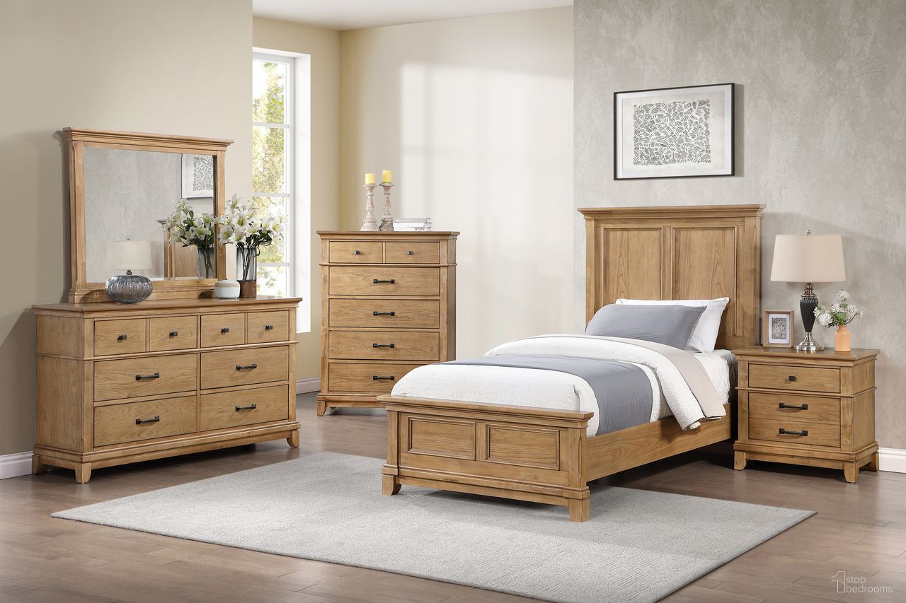 Sunstone Youth Panel Bedroom Set in Natural