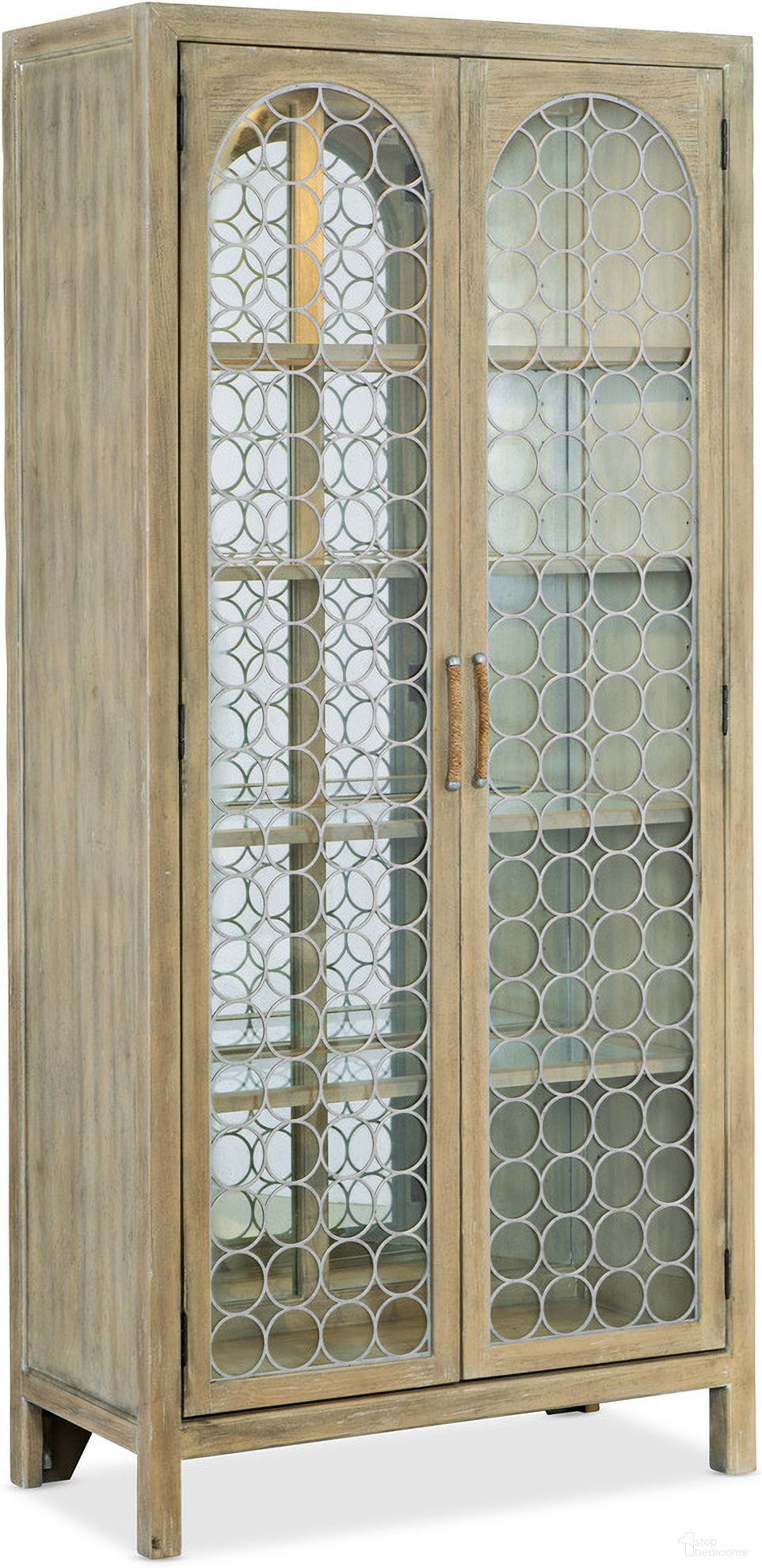 The appearance of Surfrider Display Cabinet designed by Hooker in the transitional interior design. This light wood piece of furniture was selected by 1StopBedrooms from Surfrider Collection to add a touch of cosiness and style into your home. Sku: 6015-75906-80. Material: Veneer.