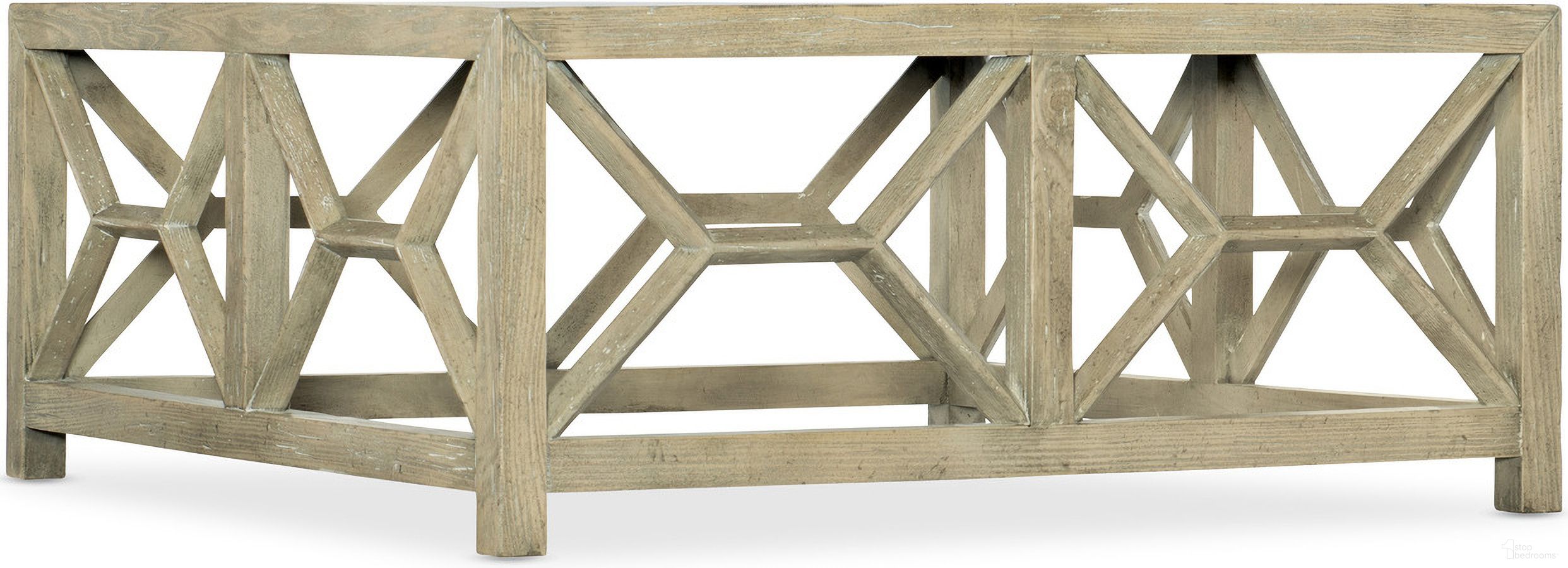 The appearance of Surfrider Square Cocktail Table designed by Hooker in the transitional interior design. This light wood piece of furniture was selected by 1StopBedrooms from Surfrider Collection to add a touch of cosiness and style into your home. Sku: 6015-80111-80. Material: Hardwood.