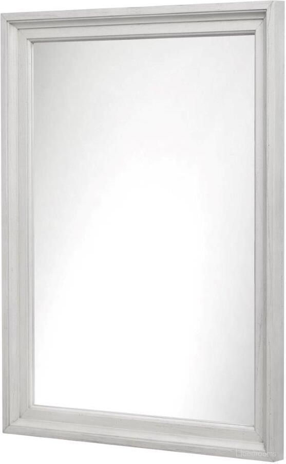 The appearance of Surfside Mirror In White designed by Sea Winds Trading in the transitional interior design. This white piece of furniture  was selected by 1StopBedrooms from Surfside Collection to add a touch of cosiness and style into your home. Sku: B27738-WW. Material: Wood.