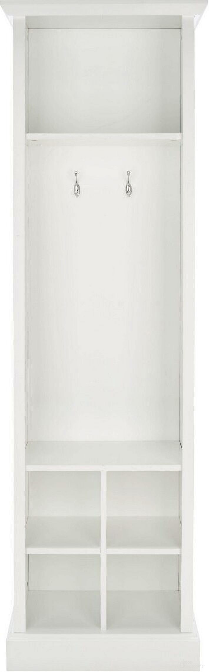 Surrey 6 Shelf 2 Hook Bottom Storage Hall Tree in White