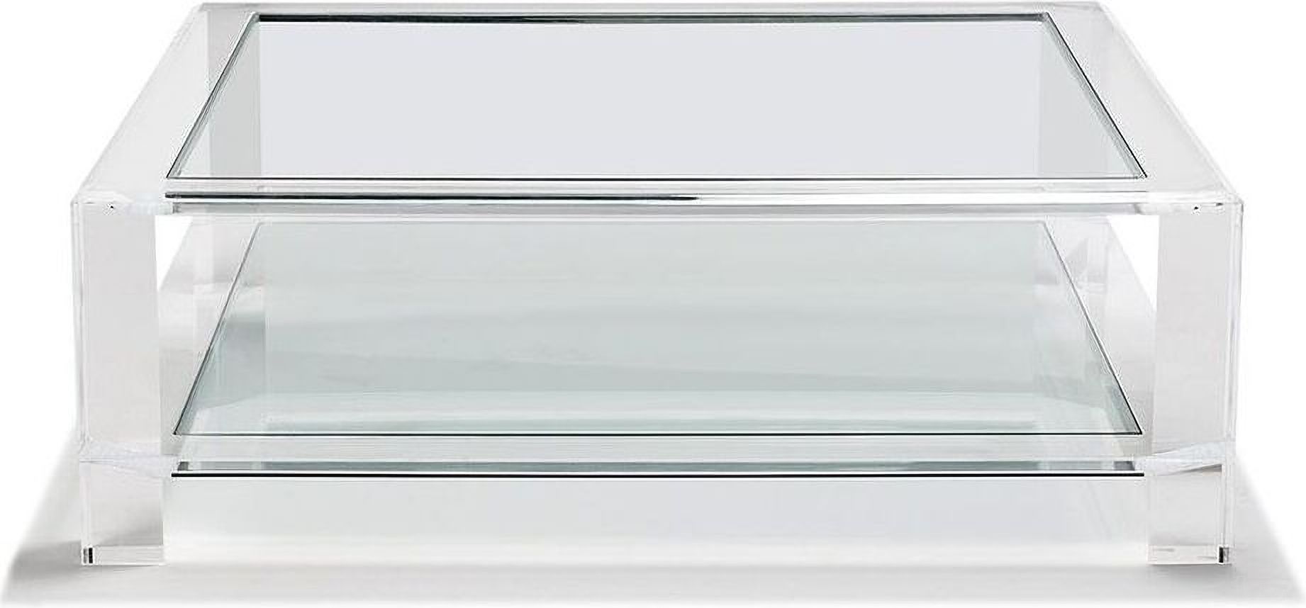 The appearance of Surrey Square Cocktail Table In Clear designed by Interlude Home in the modern / contemporary interior design. This clear piece of furniture was selected by 1StopBedrooms from Surrey Collection to add a touch of cosiness and style into your home. Sku: 119093. Material: Acrylic.