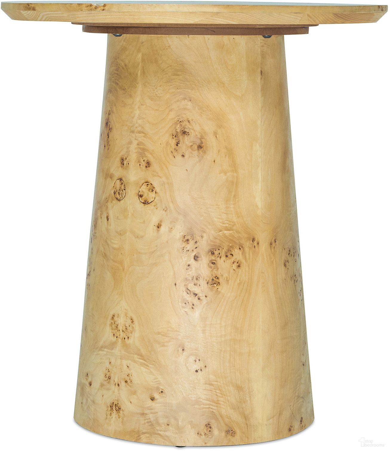 The appearance of Surva Burl Wood Solid Handmade Wood Round Side Table In Brown designed by Rajani Home in the transitional interior design. This brown piece of furniture  was selected by 1StopBedrooms from Nexo Collection to add a touch of cosiness and style into your home. Sku: 9C521659G03048. Material: MDF.