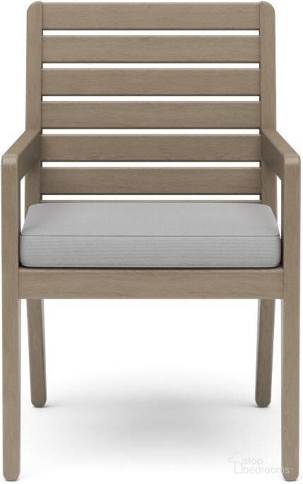 The appearance of Sustain Outdoor Dining Arm Chair Set Of Two In Gray designed by Homestyles in the transitional interior design. This gray piece of furniture was selected by 1StopBedrooms from Sustain Collection to add a touch of cosiness and style into your home. Sku: 5675-81. Material: Wood.