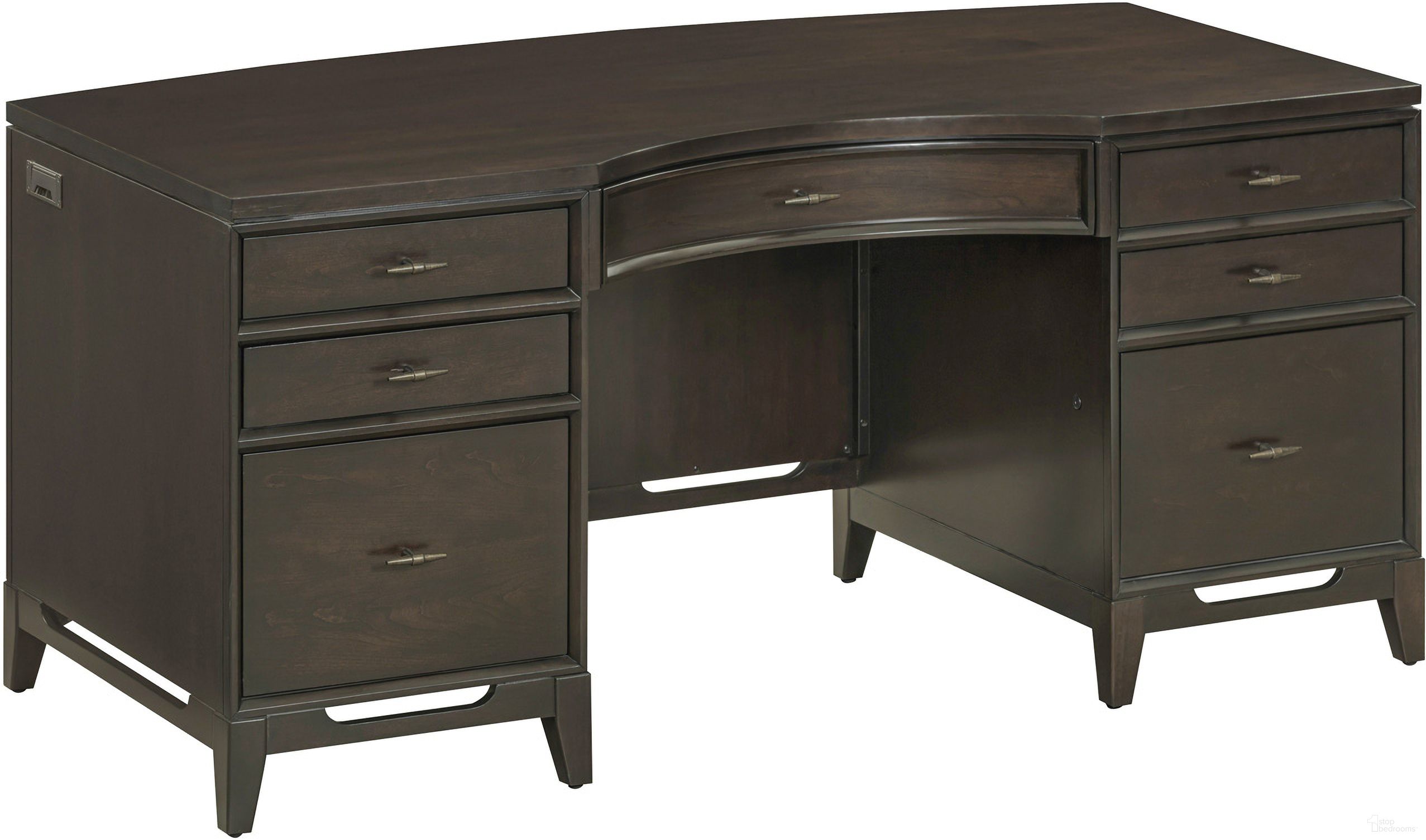 Sutton 66 Inch Curved Executive Desk In French Roast